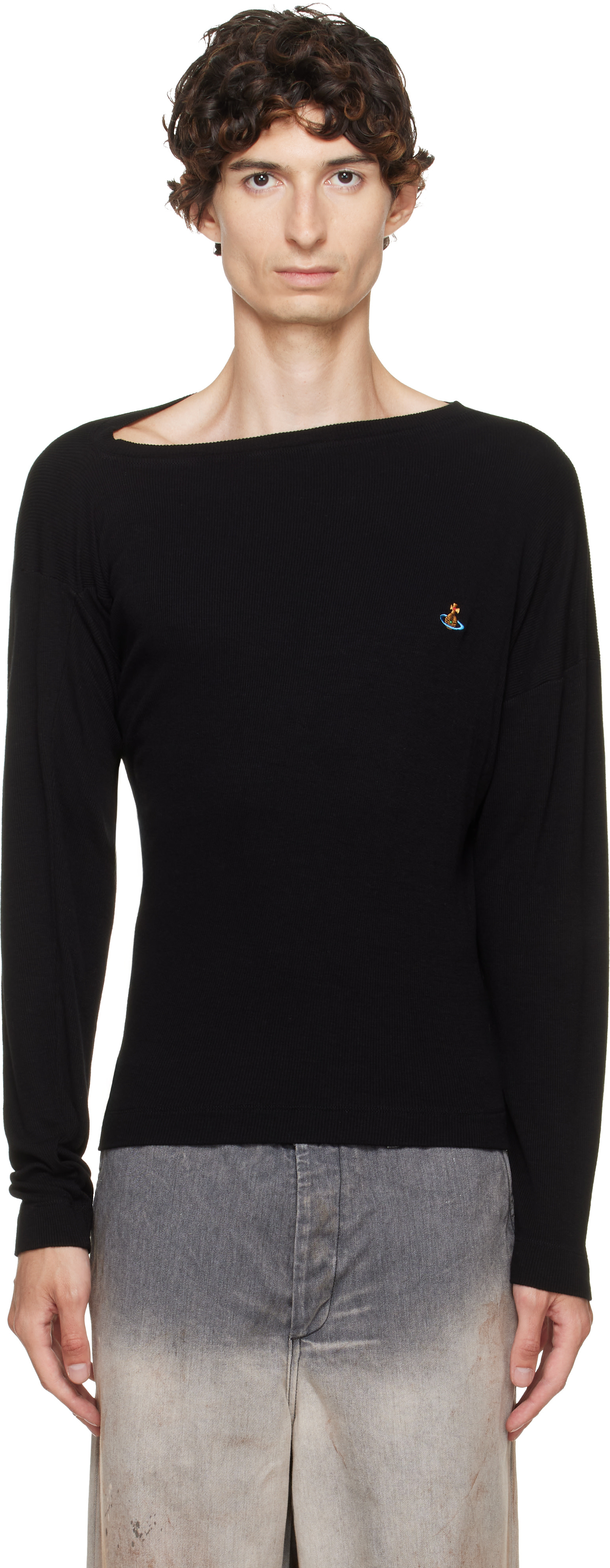 Vivienne Westwood: Black Long Sleeve Hebo T-shirt | SSENSE