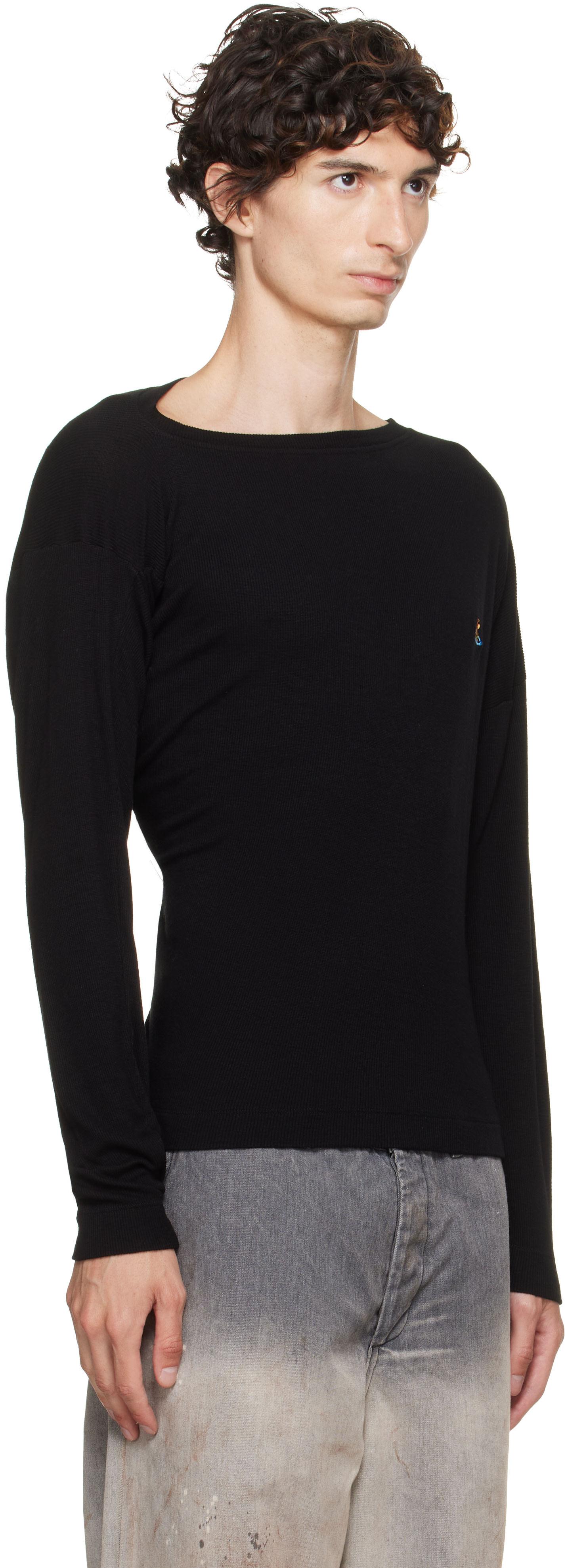 Vivienne Westwood: Black Long Sleeve Hebo T-shirt | SSENSE