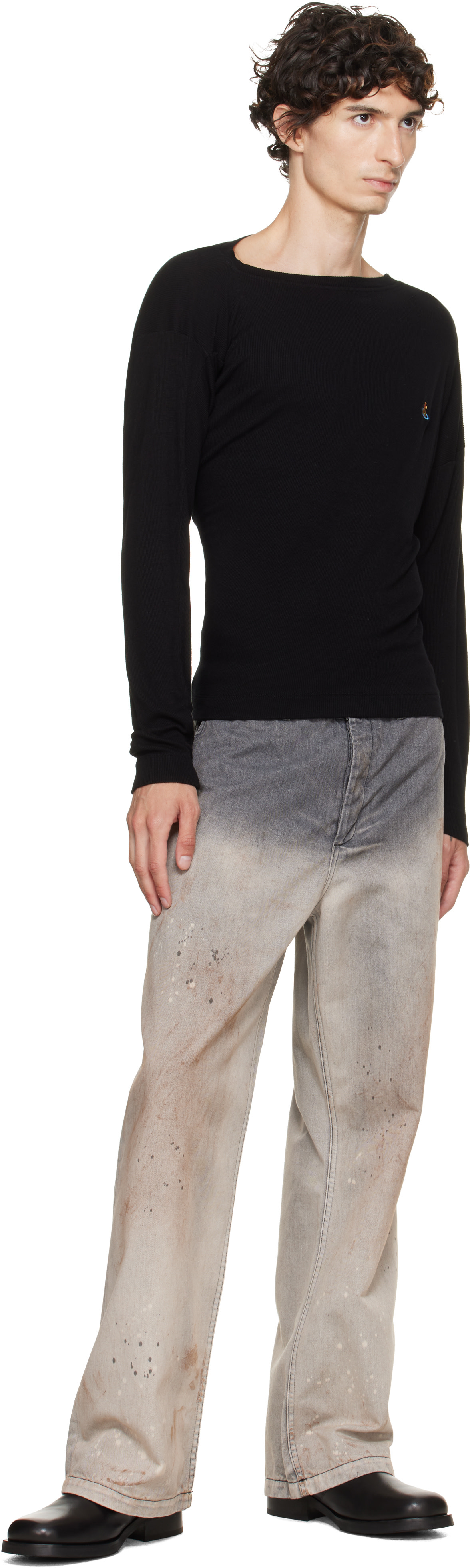 Vivienne Westwood: Black Long Sleeve Hebo T-shirt | SSENSE