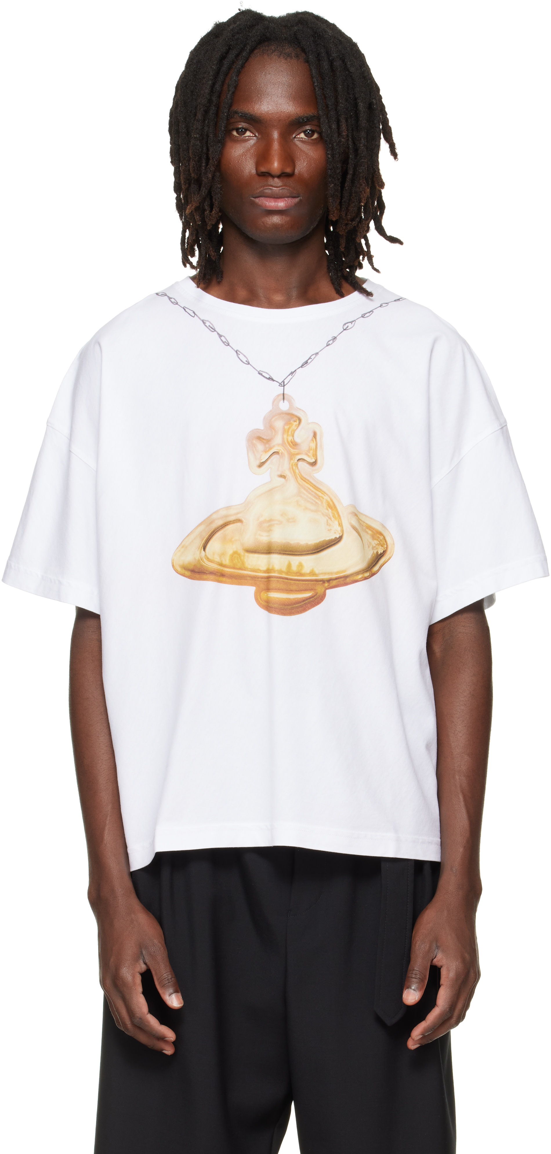 Vivienne Westwood: White Gold Orb Oversized Box T-shirt | SSENSE