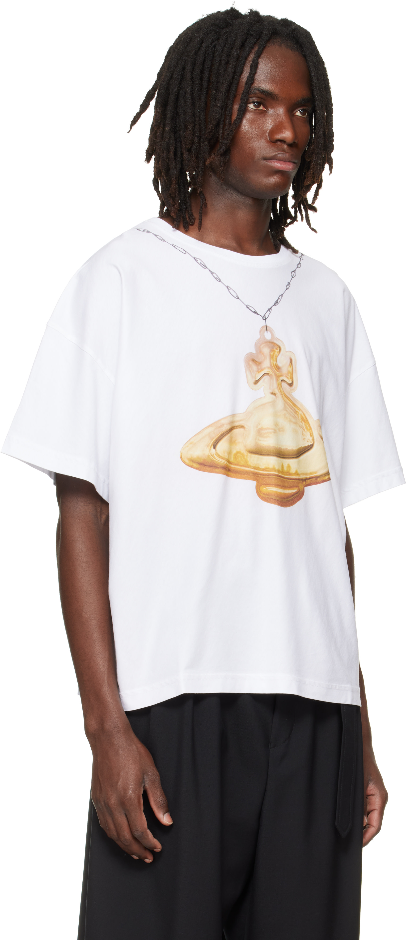 Vivienne Westwood: White Gold Orb Oversized Box T-shirt | SSENSE