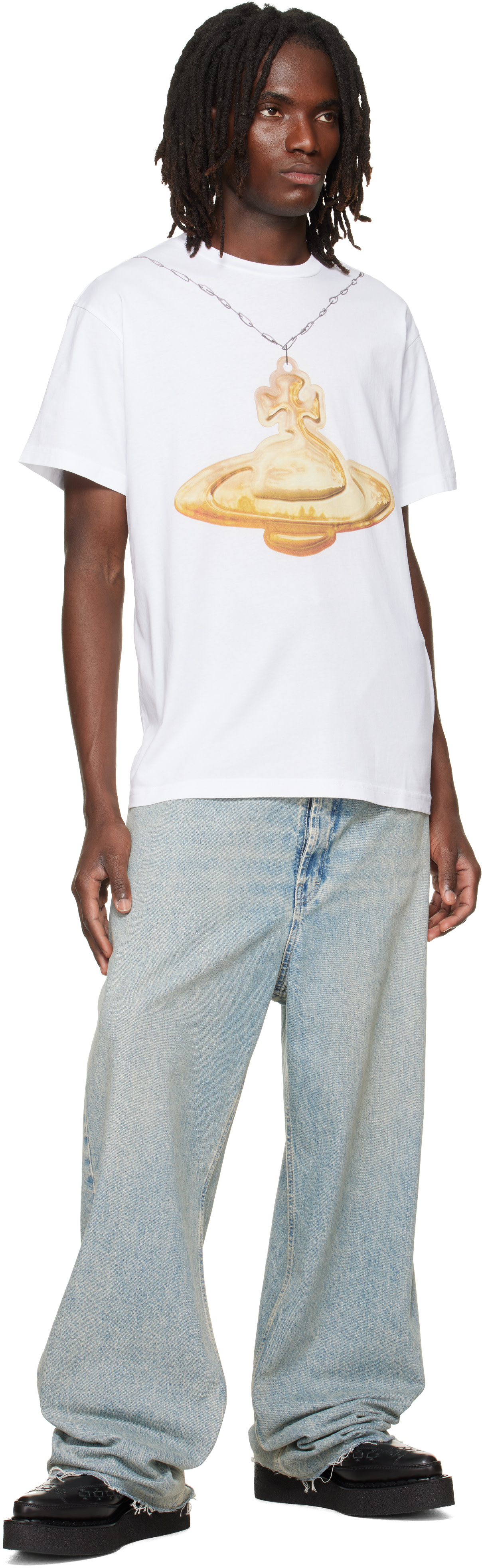 Vivienne Westwood: White Gold Orb Classic T-shirt | SSENSE