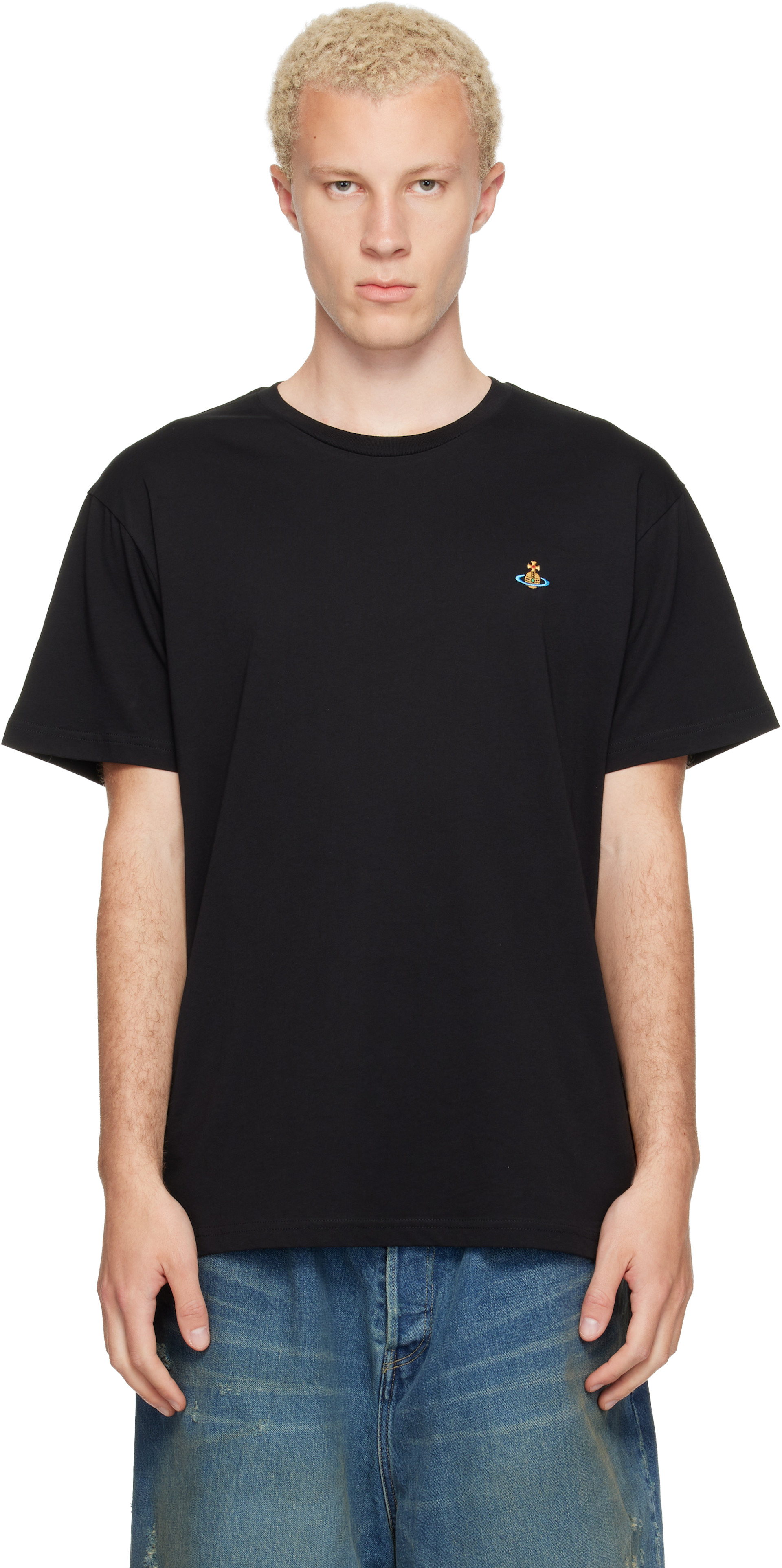Vivienne Westwood ブラック Tシャツ Vivienne Westwood: ブラック Classic Multicolor Orb Tシャツ
