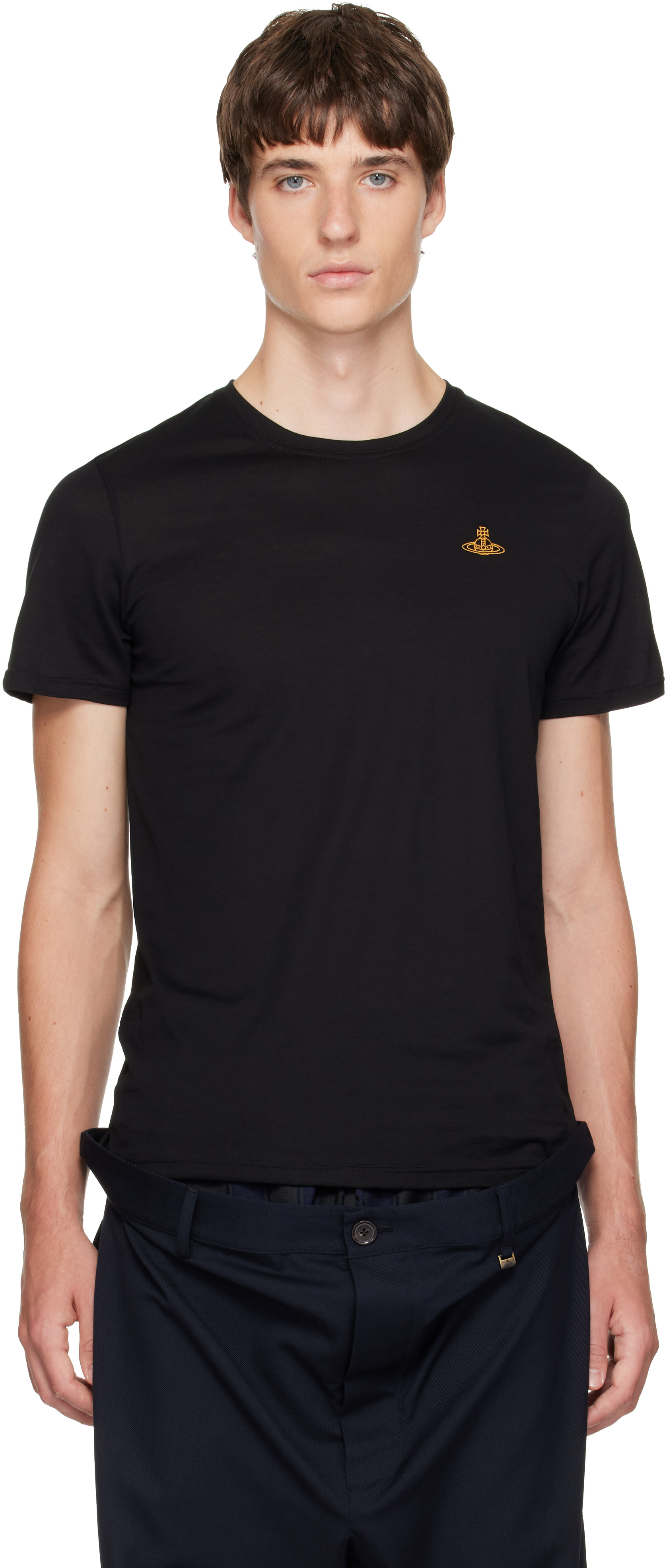 Vivienne Westwood: ブラック 'Undershirt' Tシャツ | SSENSE 日本