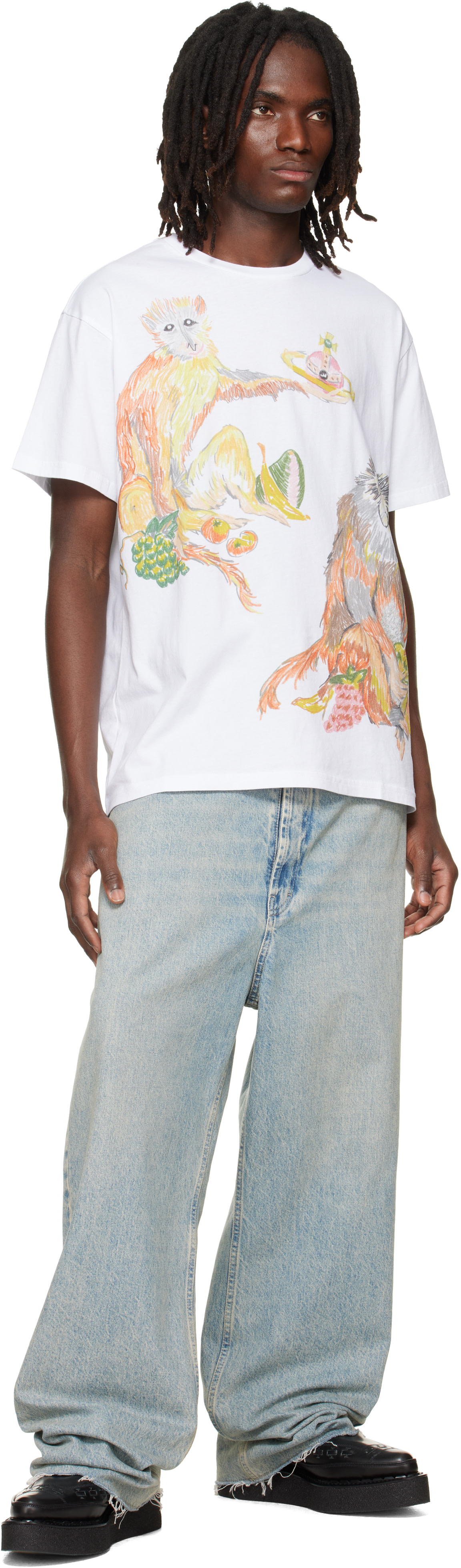 Vivienne Westwood: White Monkeys Classic T-shirt | SSENSE