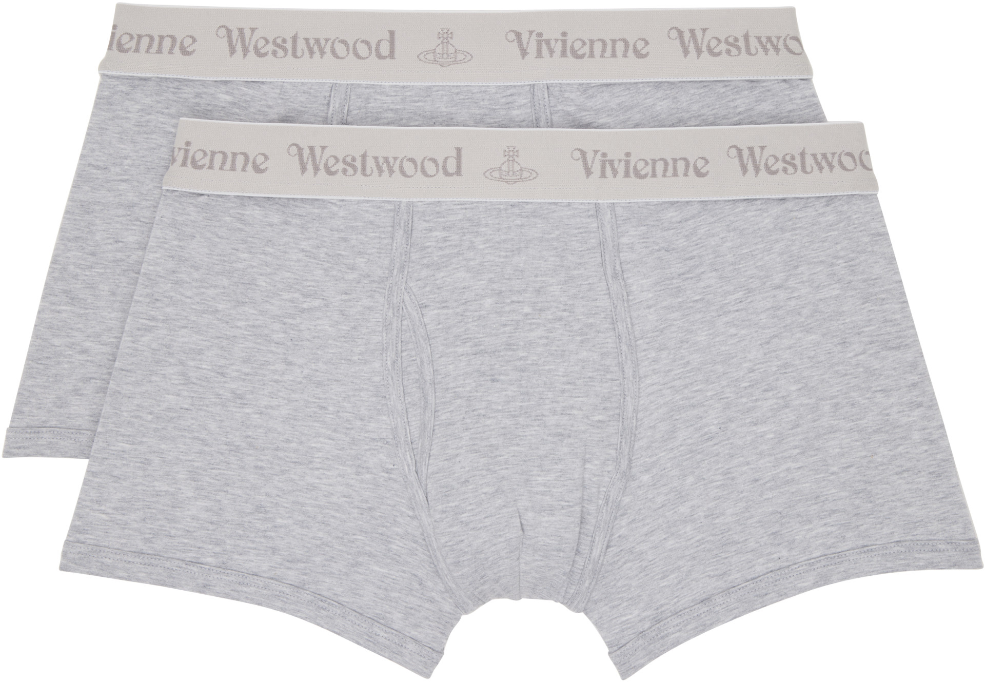 ヴィヴィアンウエストウッド Vivienne Westwood: Two-Pack Gray Cotton Boxer Briefs | SSENSE