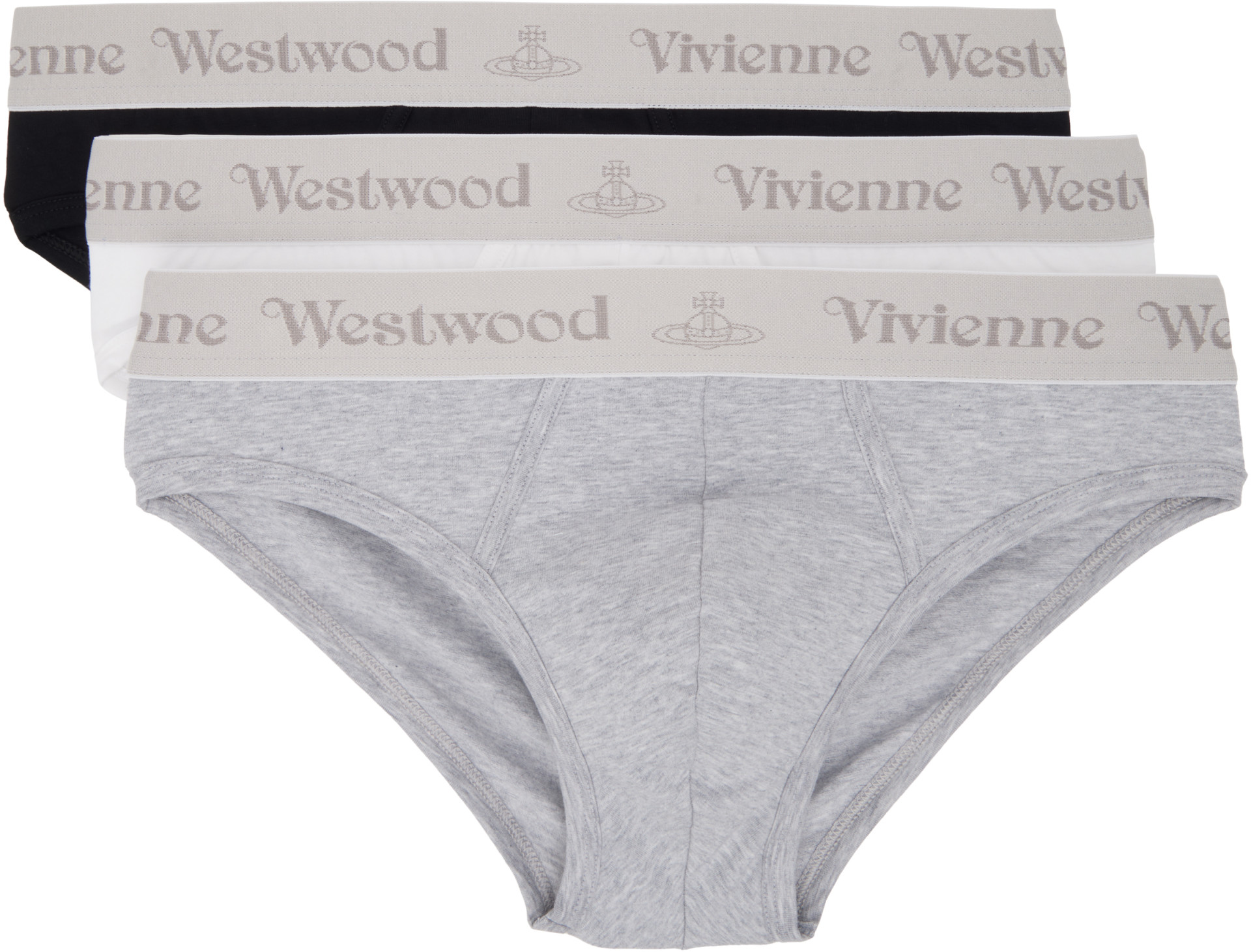 Vivienne Westwood: Three-Pack Multicolor Slip Band Briefs | SSENSE