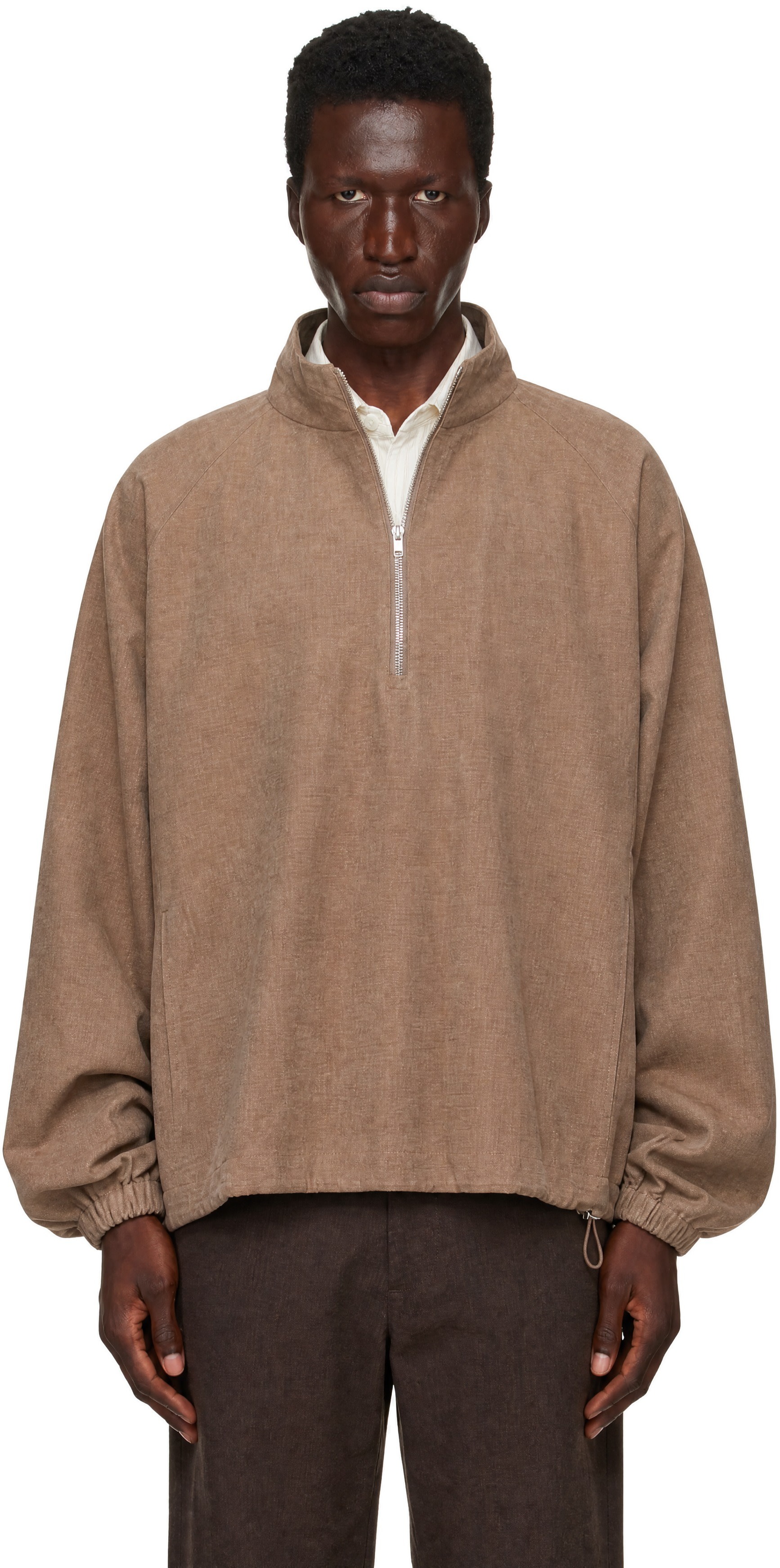 colbo - Brown Half Zip Parka