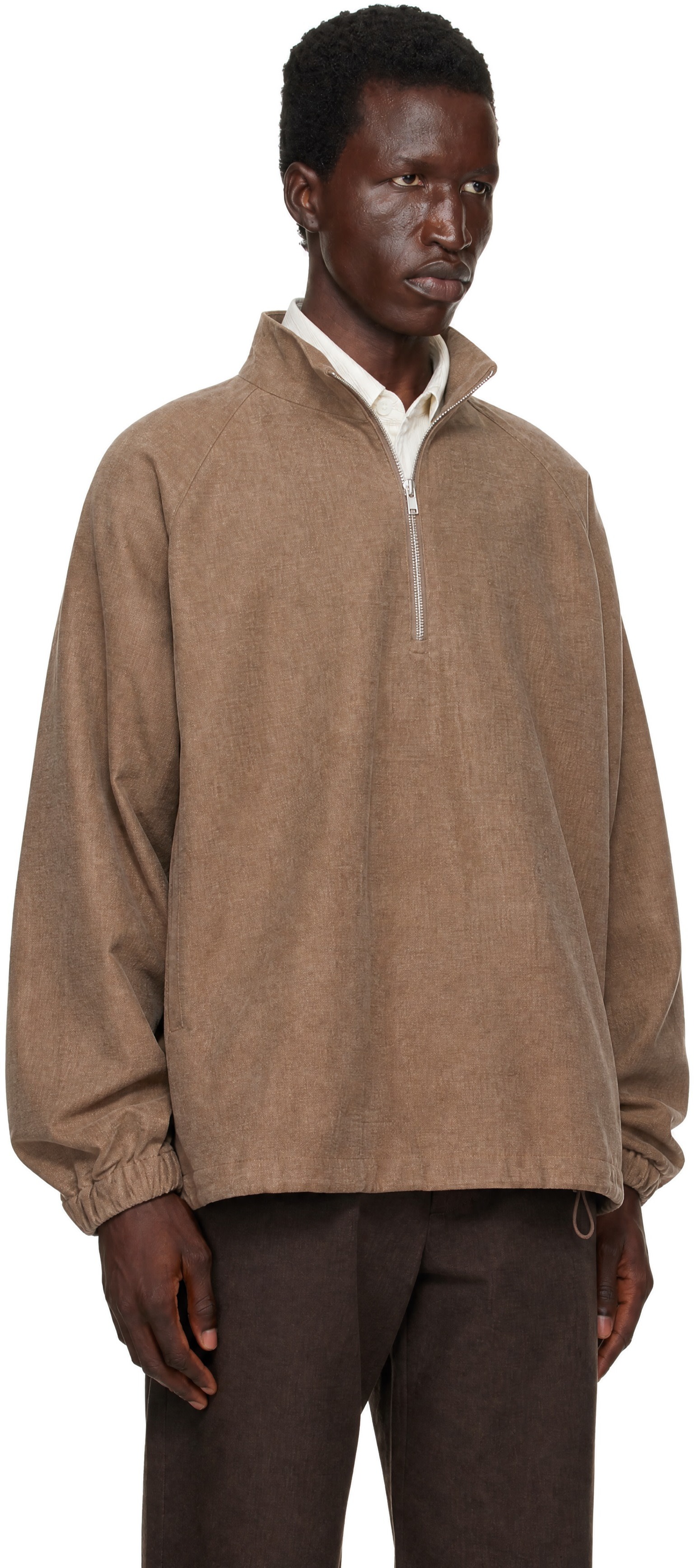 colbo - Brown Half Zip Parka