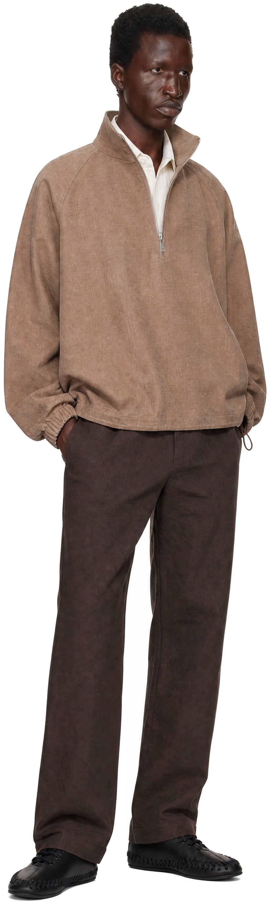 colbo - Brown Half Zip Parka