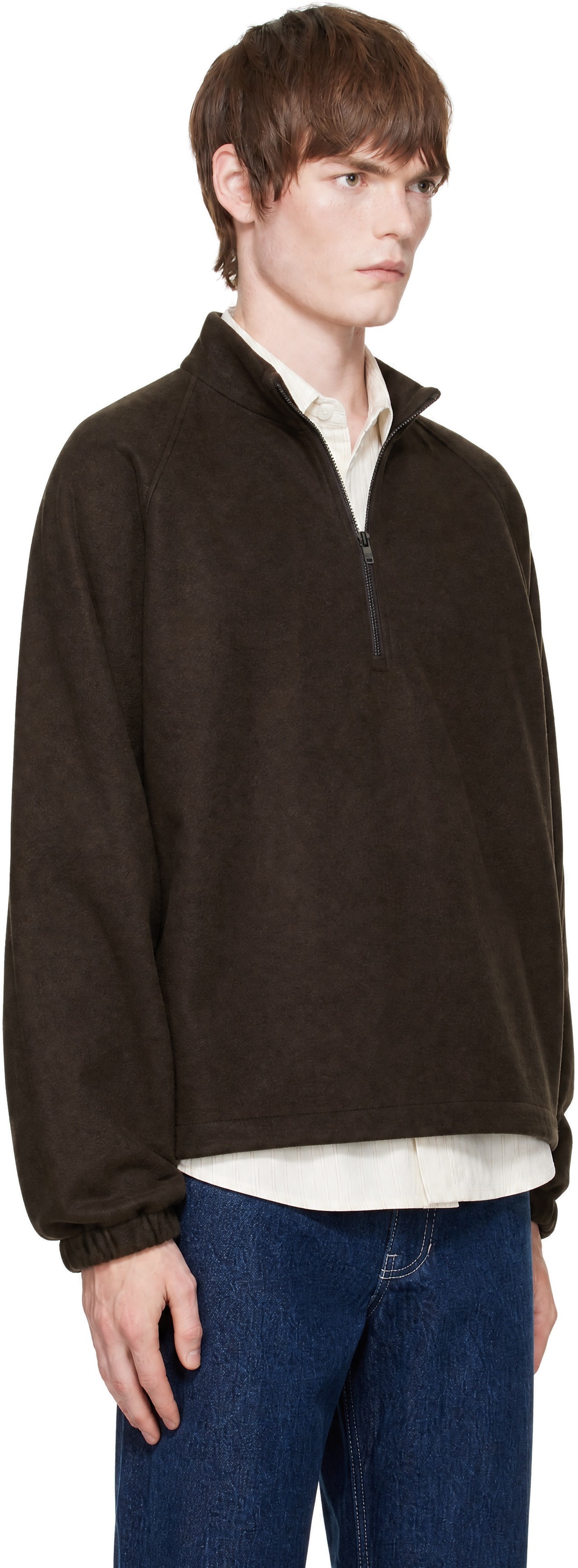 colbo - Pull brun à demi-glissière