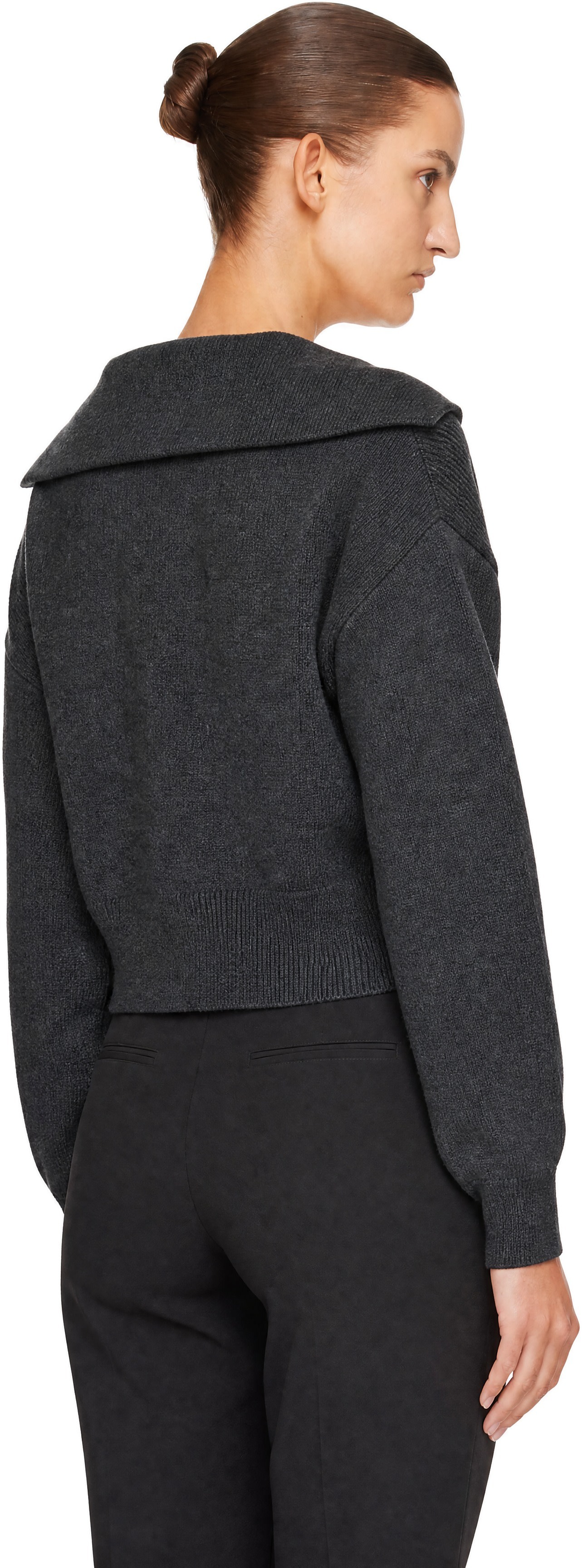 Coperni - Pull gris à bords roulés à glissière
