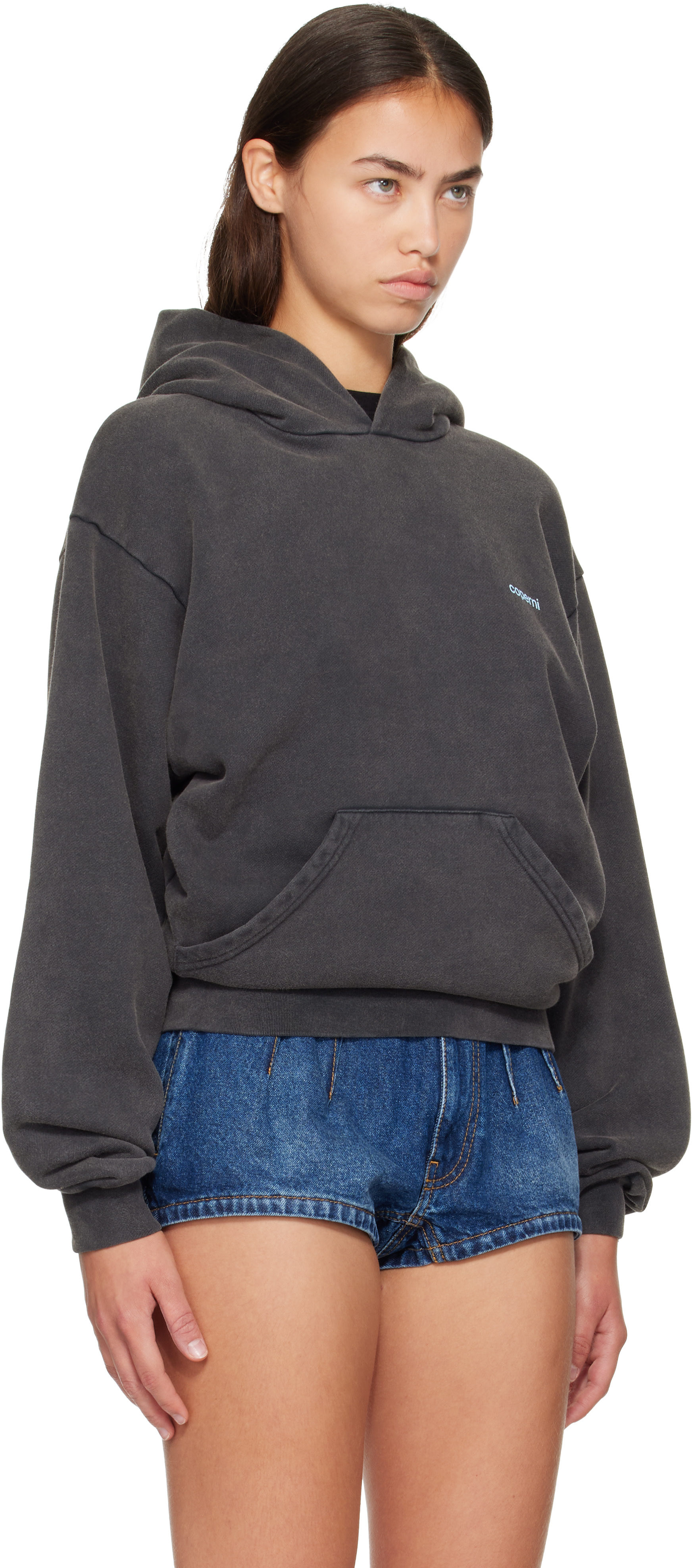 Coperni - Pull à capuche gris à appliqués de corne