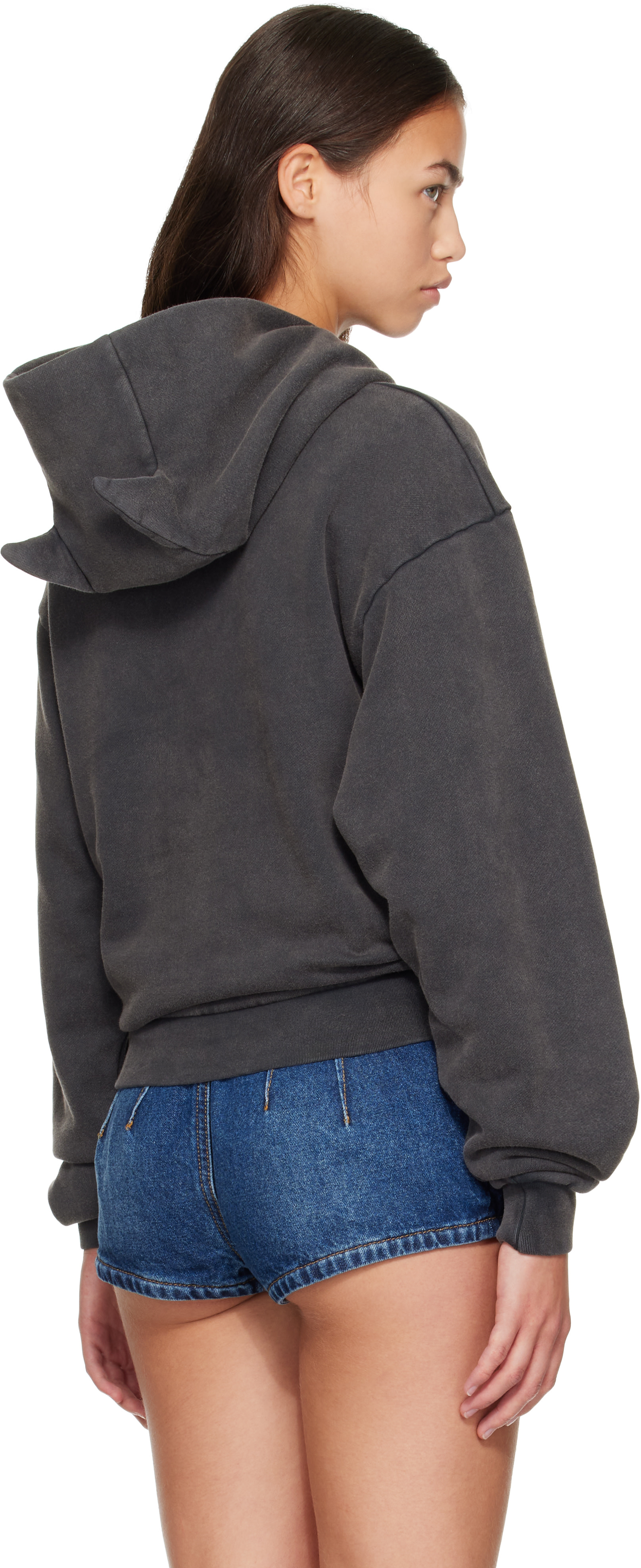 Coperni - Pull à capuche gris à appliqués de corne