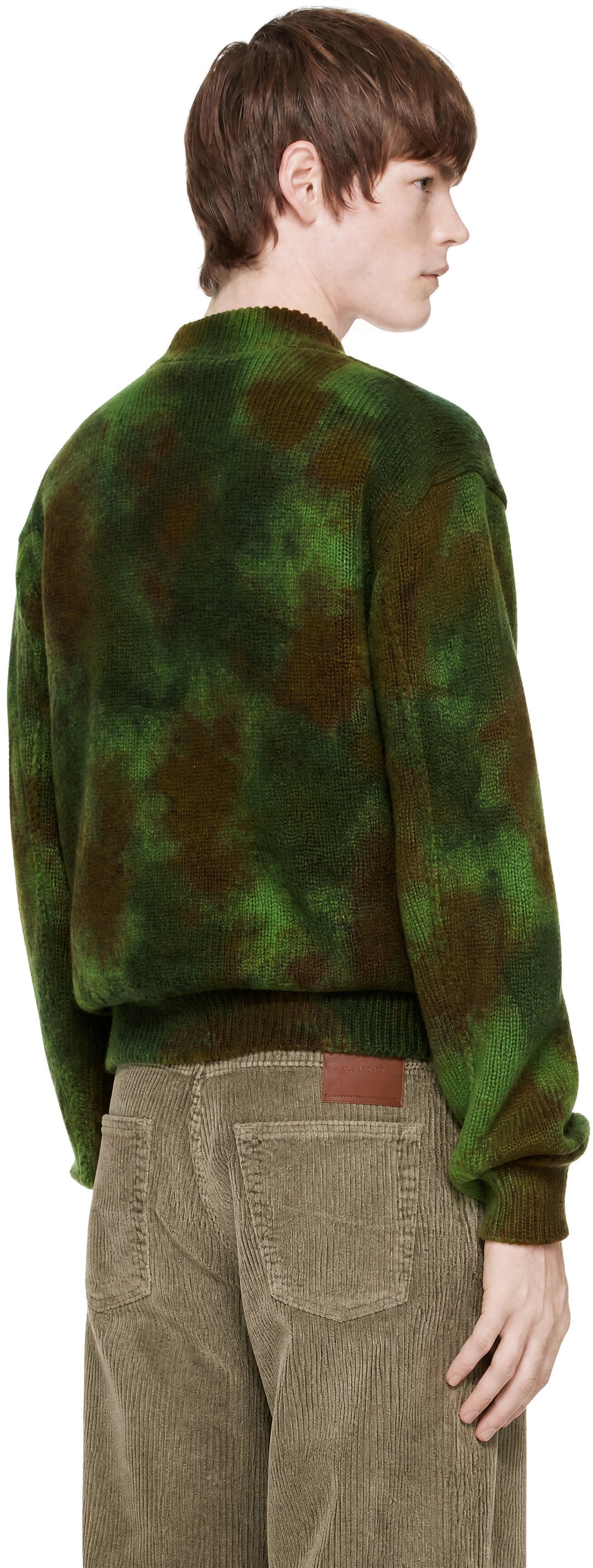 vowels - Green Knitted Bomber Jacket