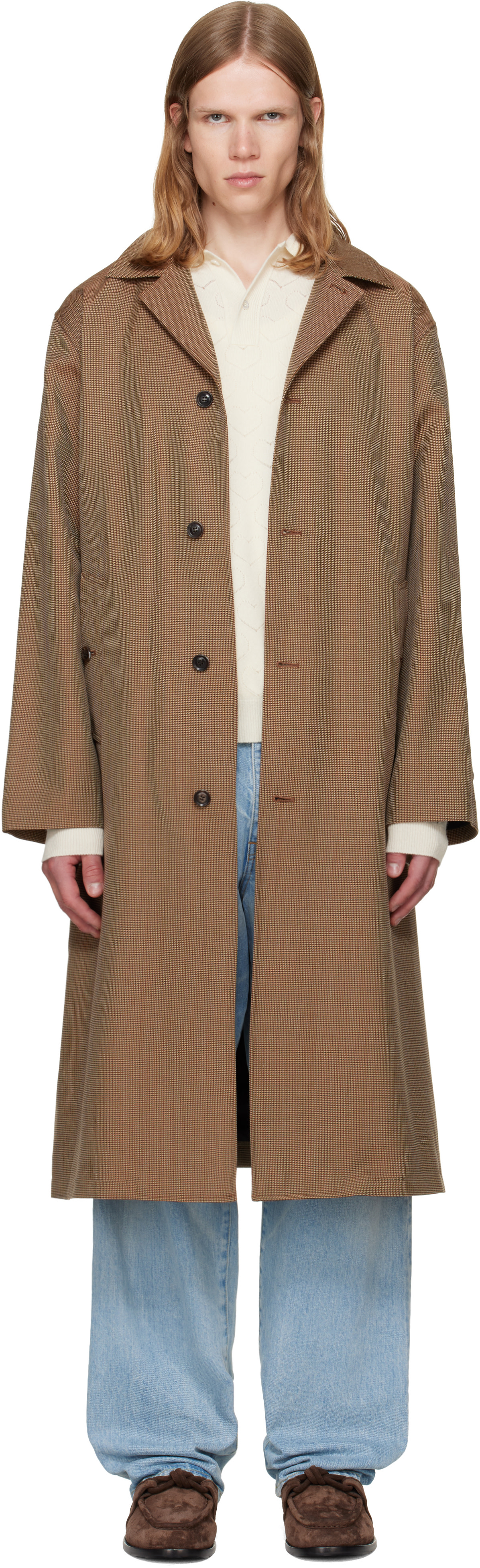 vowels - Beige Spit Raglan Coat