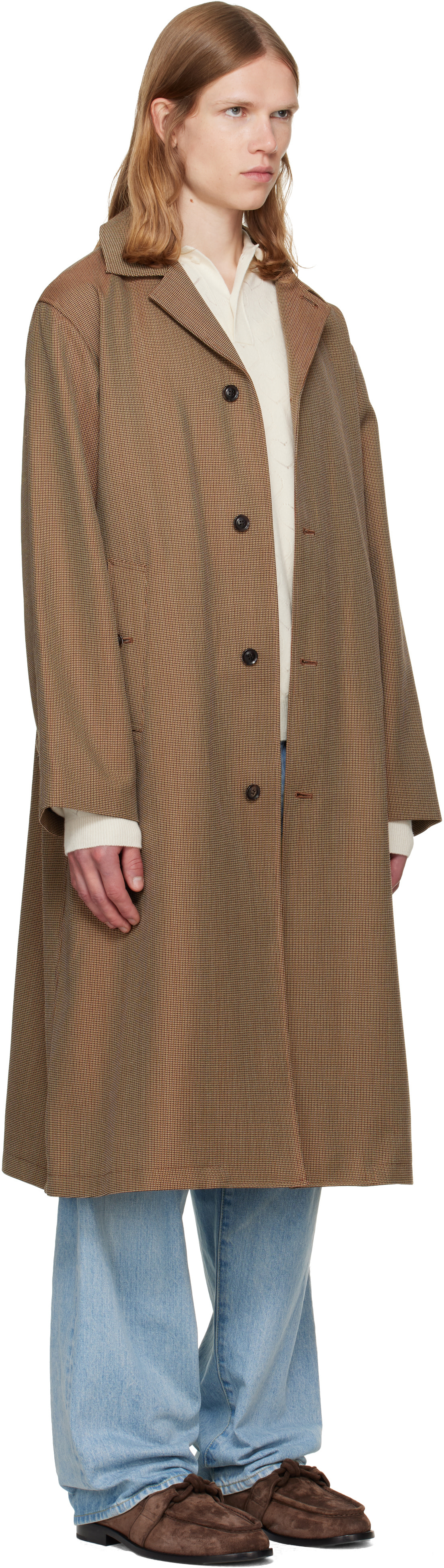 vowels - Beige Spit Raglan Coat