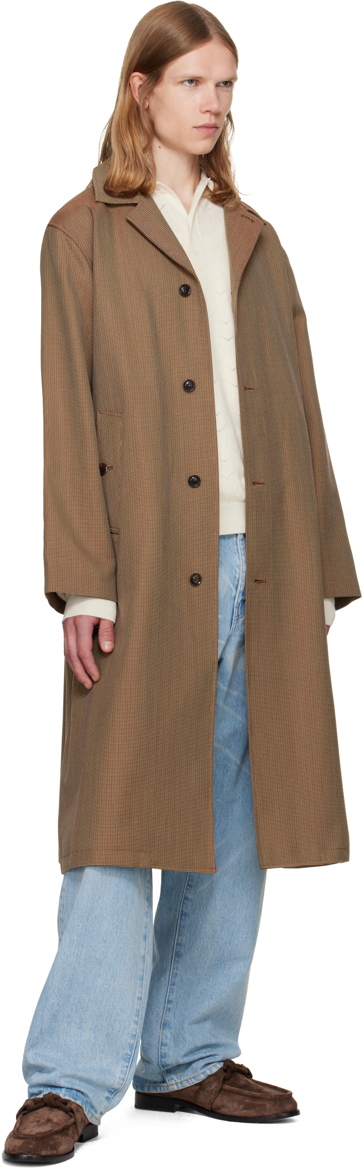 vowels - Beige Spit Raglan Coat