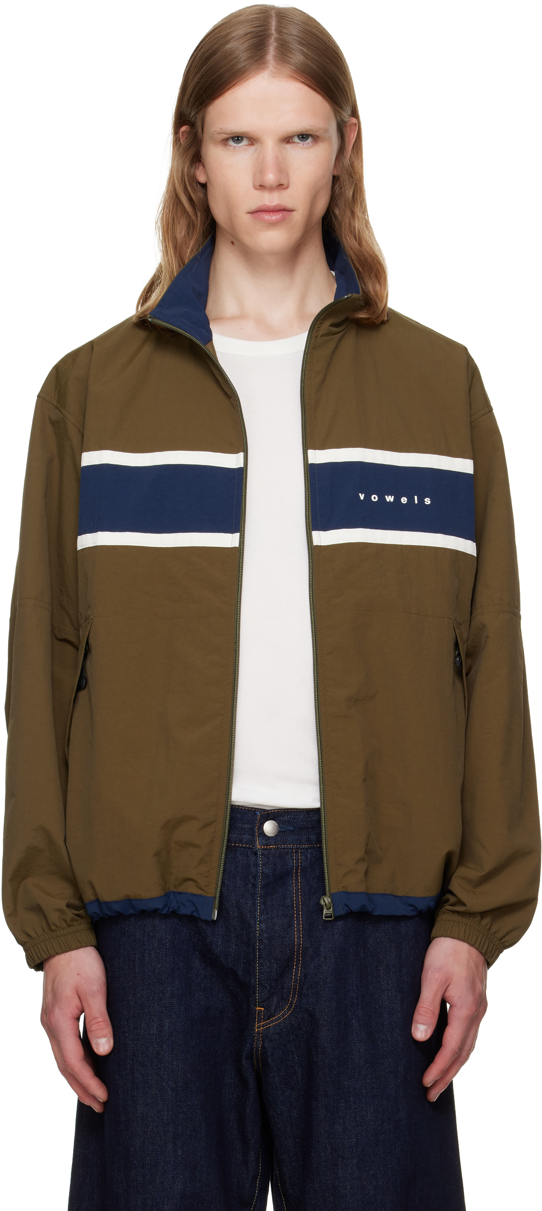 vowels - Green Paneled Nylon Jacket