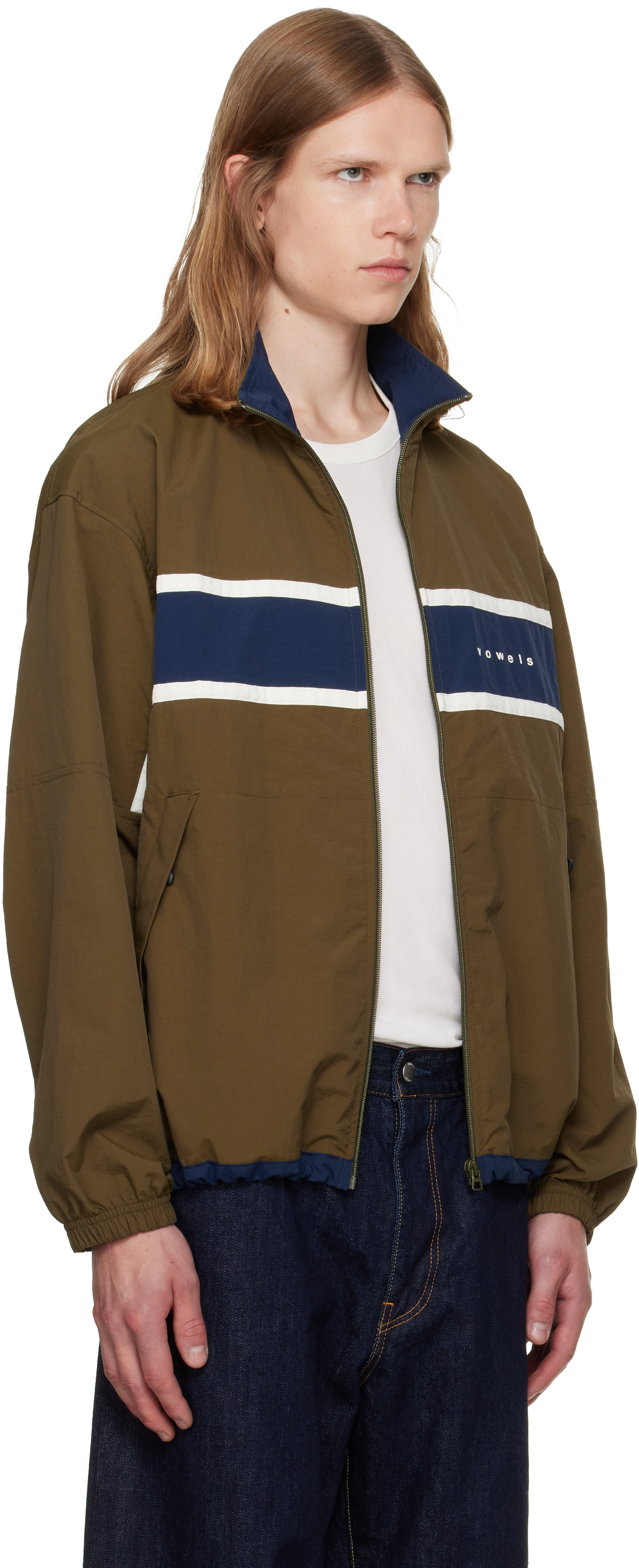 vowels - Green Paneled Nylon Jacket