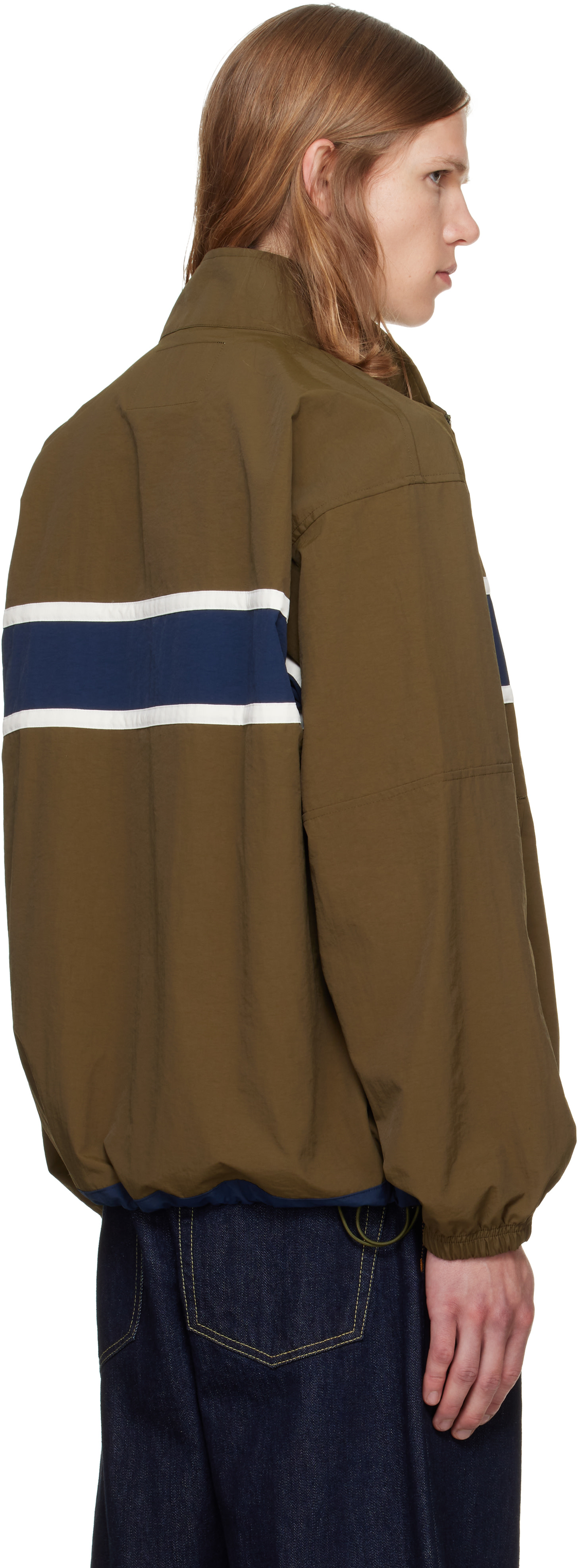 vowels - Green Paneled Nylon Jacket