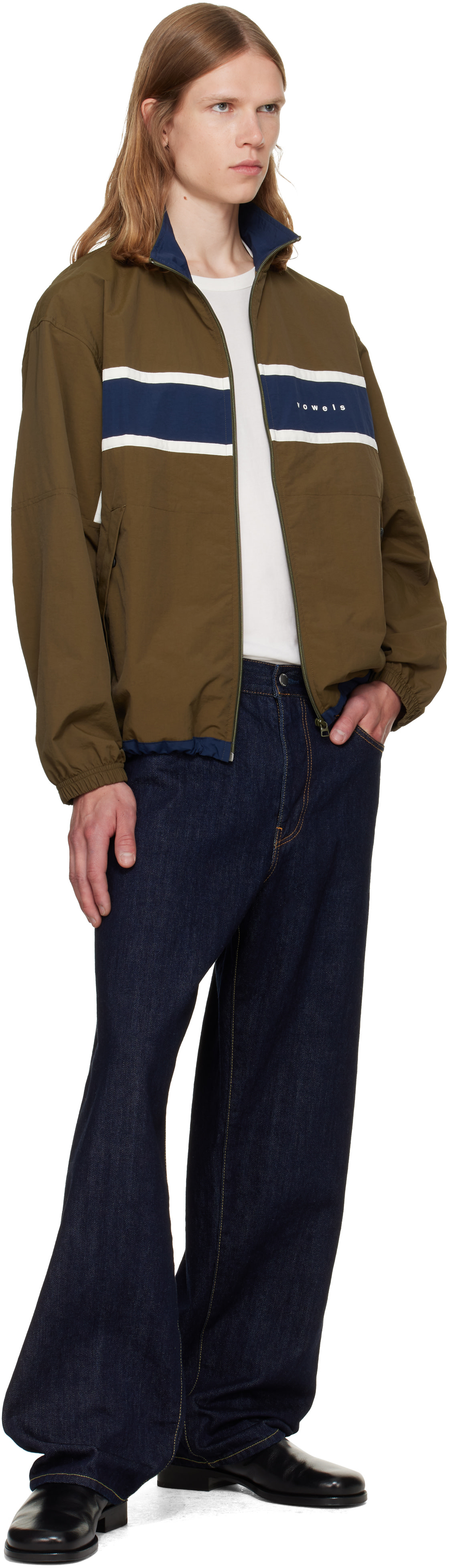 vowels - Green Paneled Nylon Jacket
