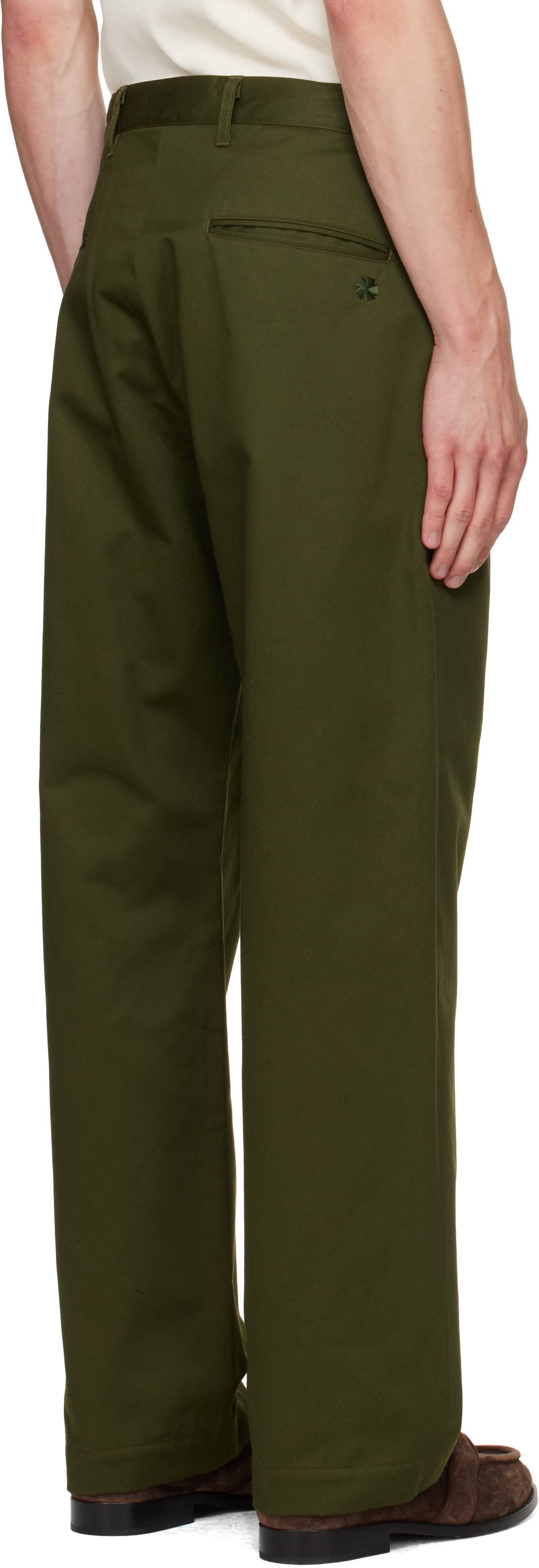 vowels - Green Pleated Trousers