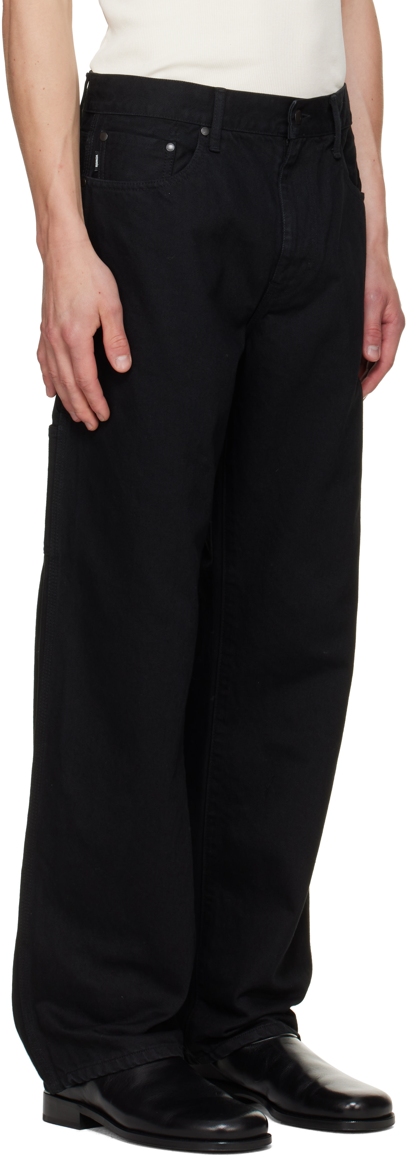 vowels - Black Overdyed Painter Jeans