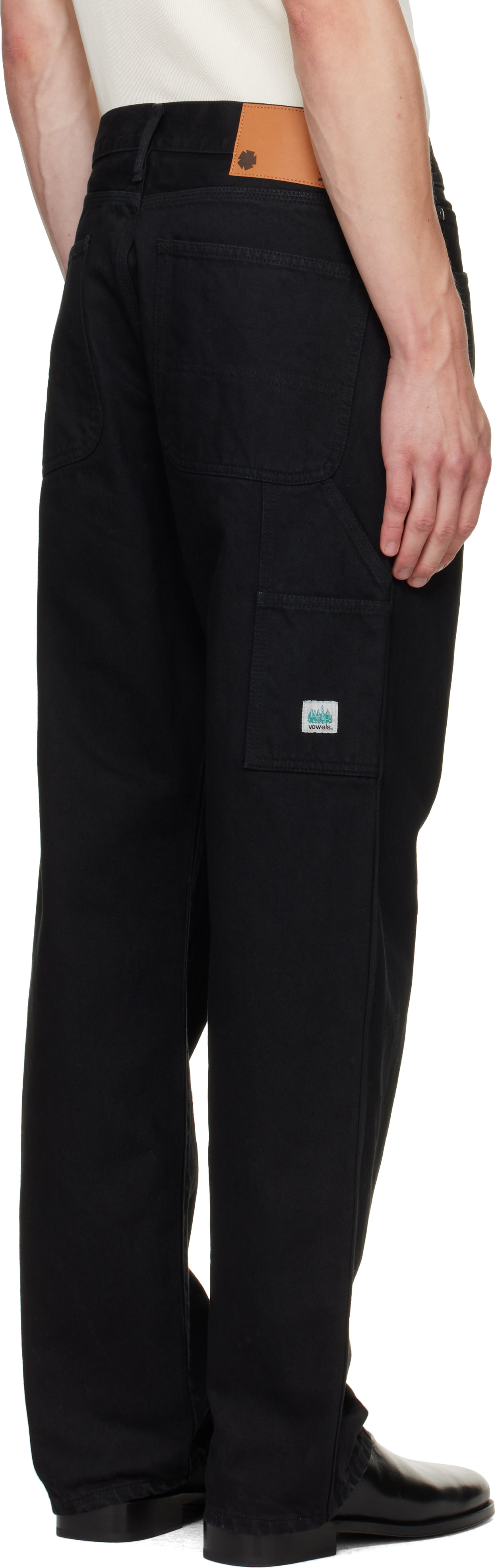vowels - Black Overdyed Painter Jeans