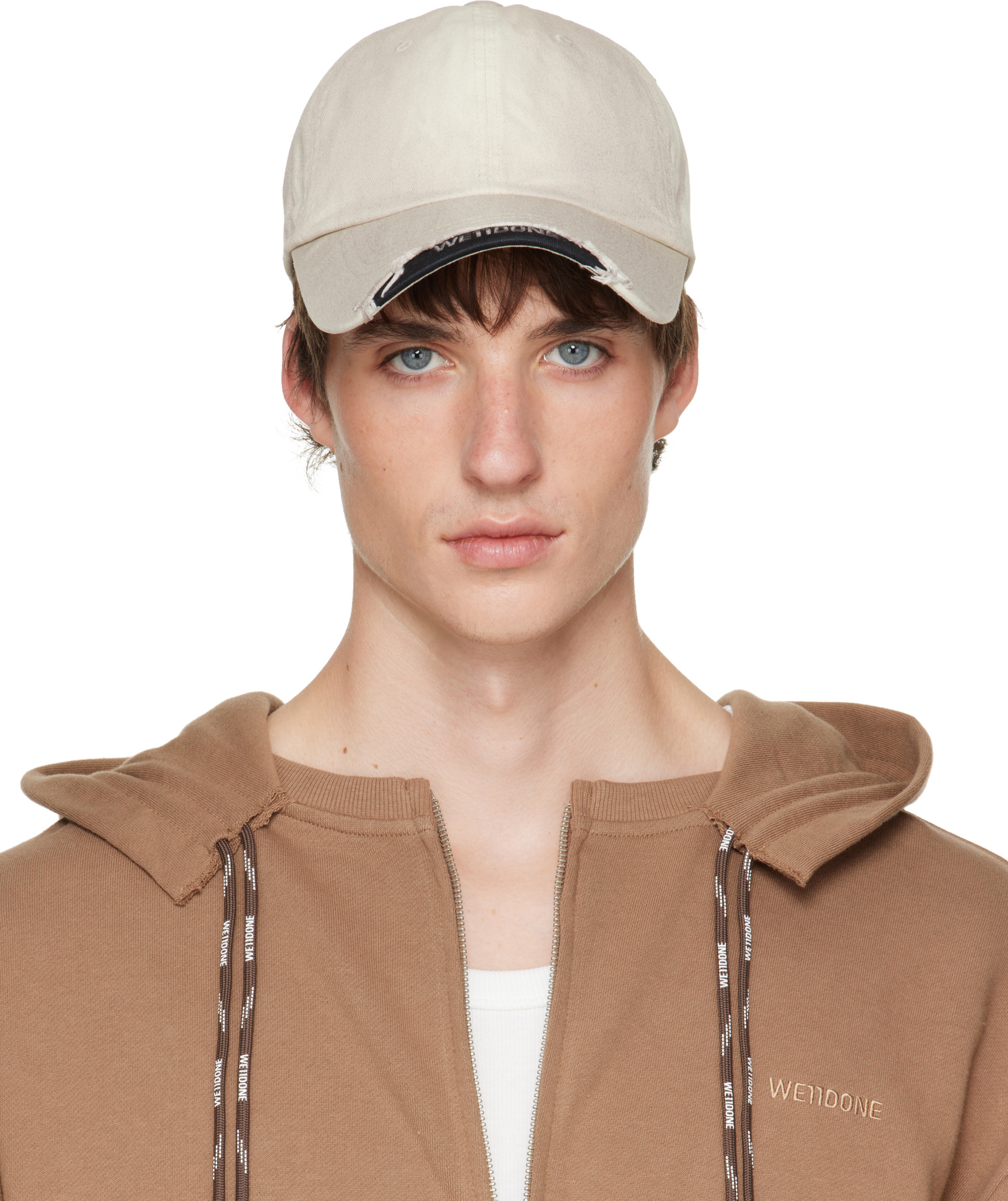 We11done - Off-White Distressed Cap