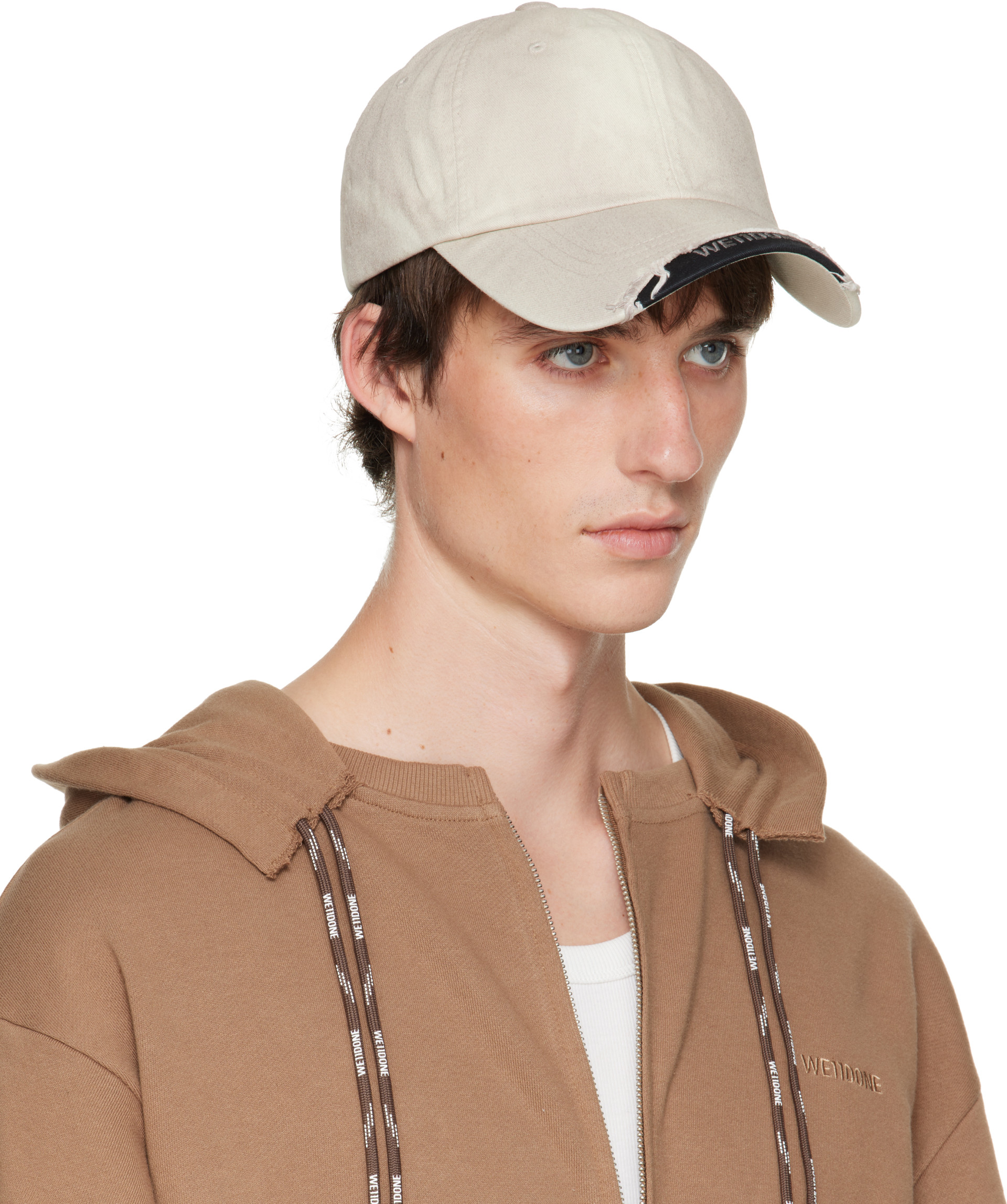 We11done - Off-White Distressed Cap