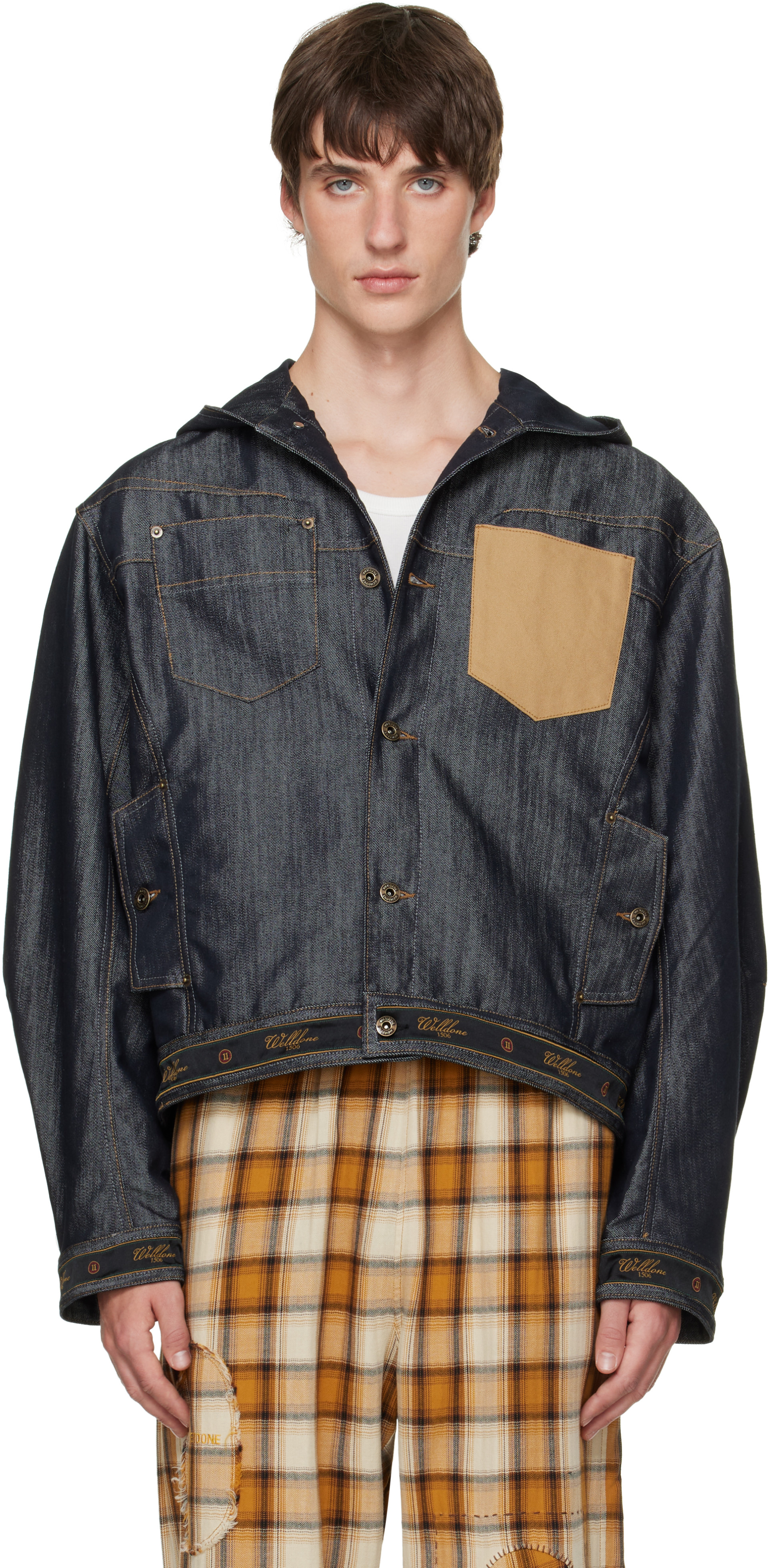 We11done - Navy Old School Denim Jacket