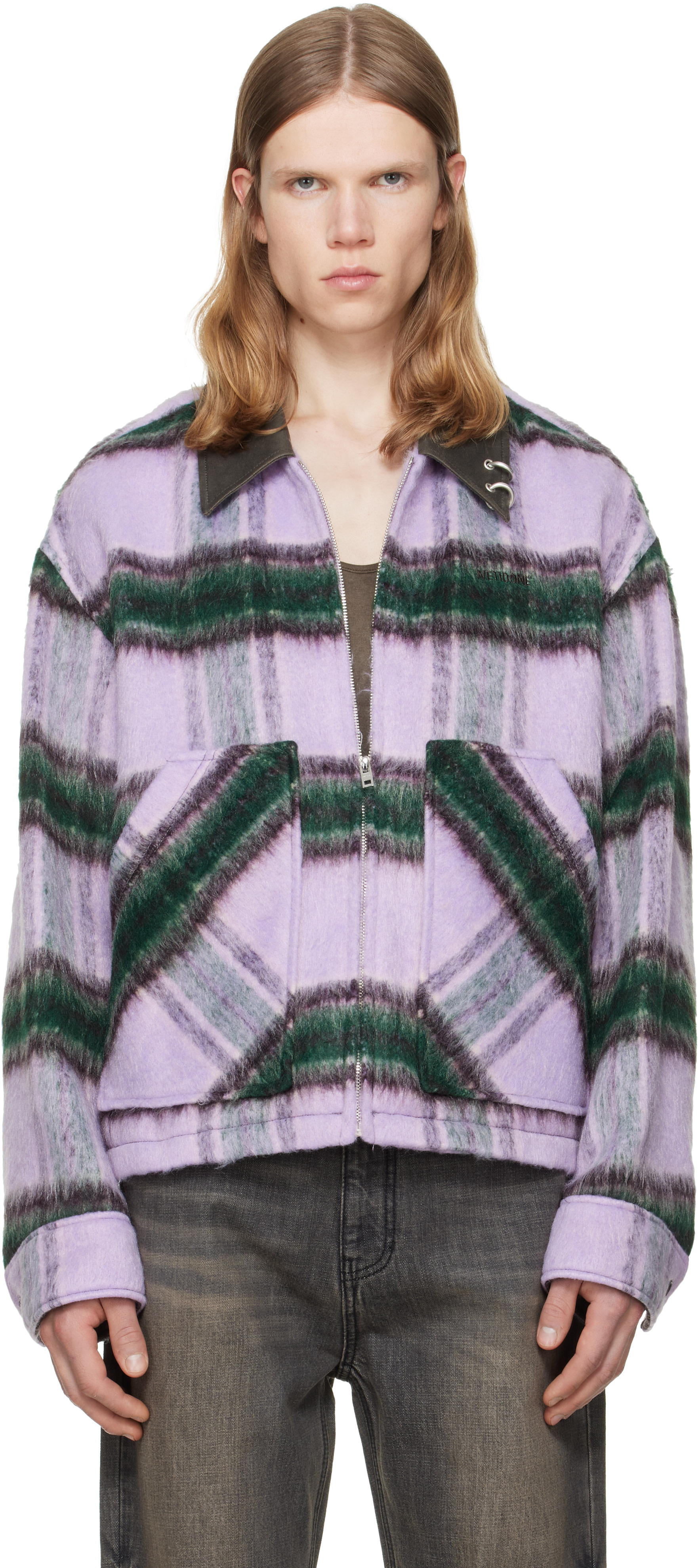 We11done - Purple Check Pattern Jacket