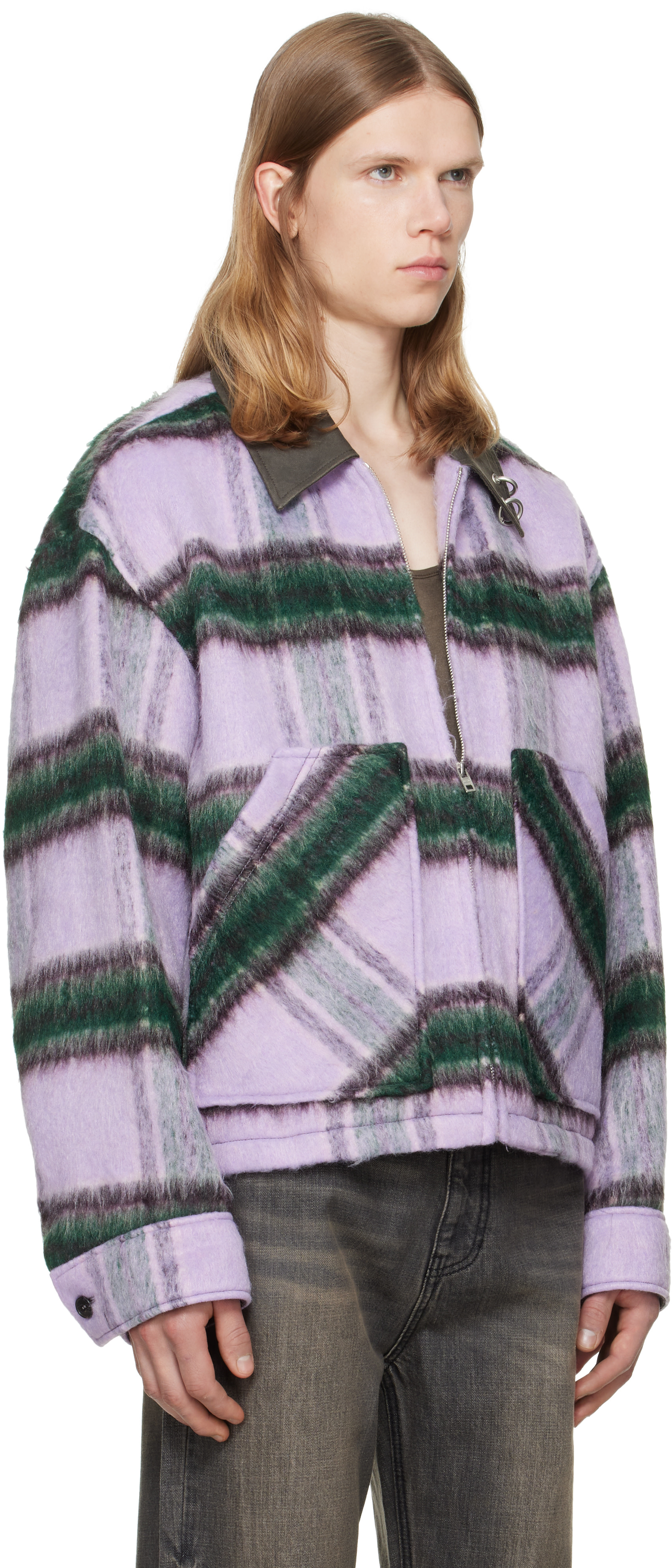 We11done - Purple Check Pattern Jacket