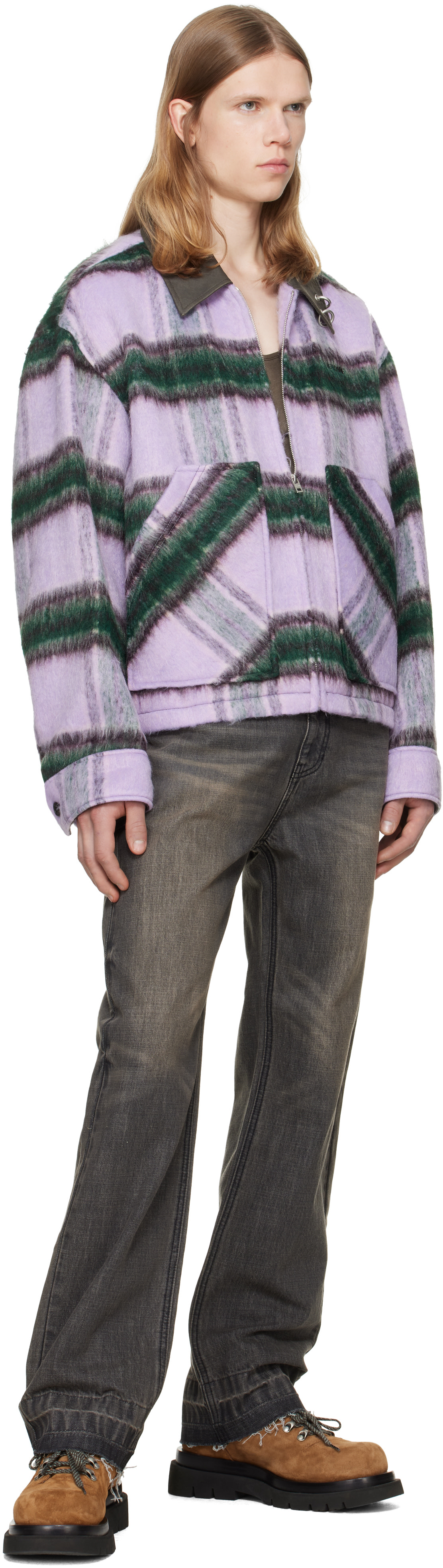 We11done - Purple Check Pattern Jacket