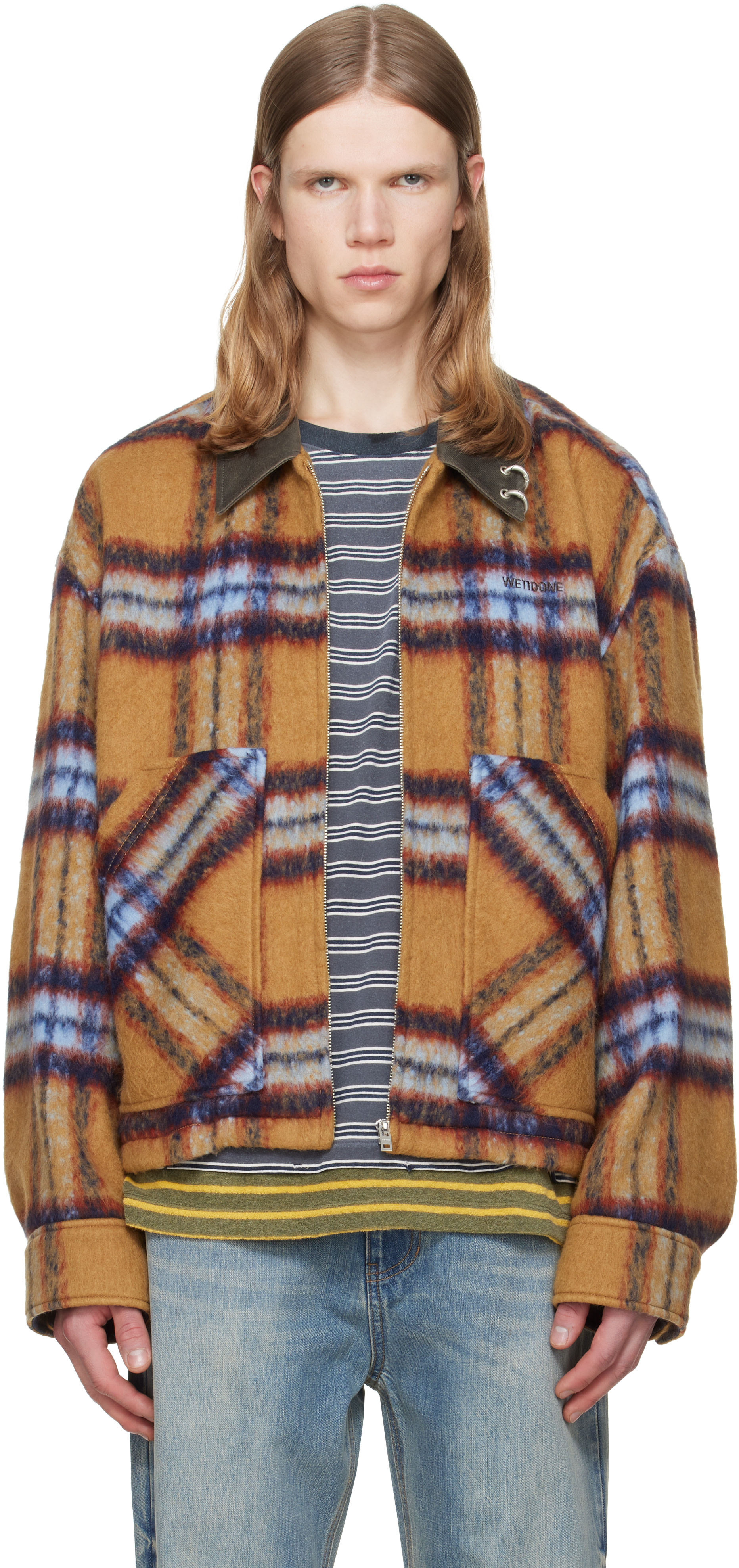 We11done - Tan Camel Check Pattern Jacket