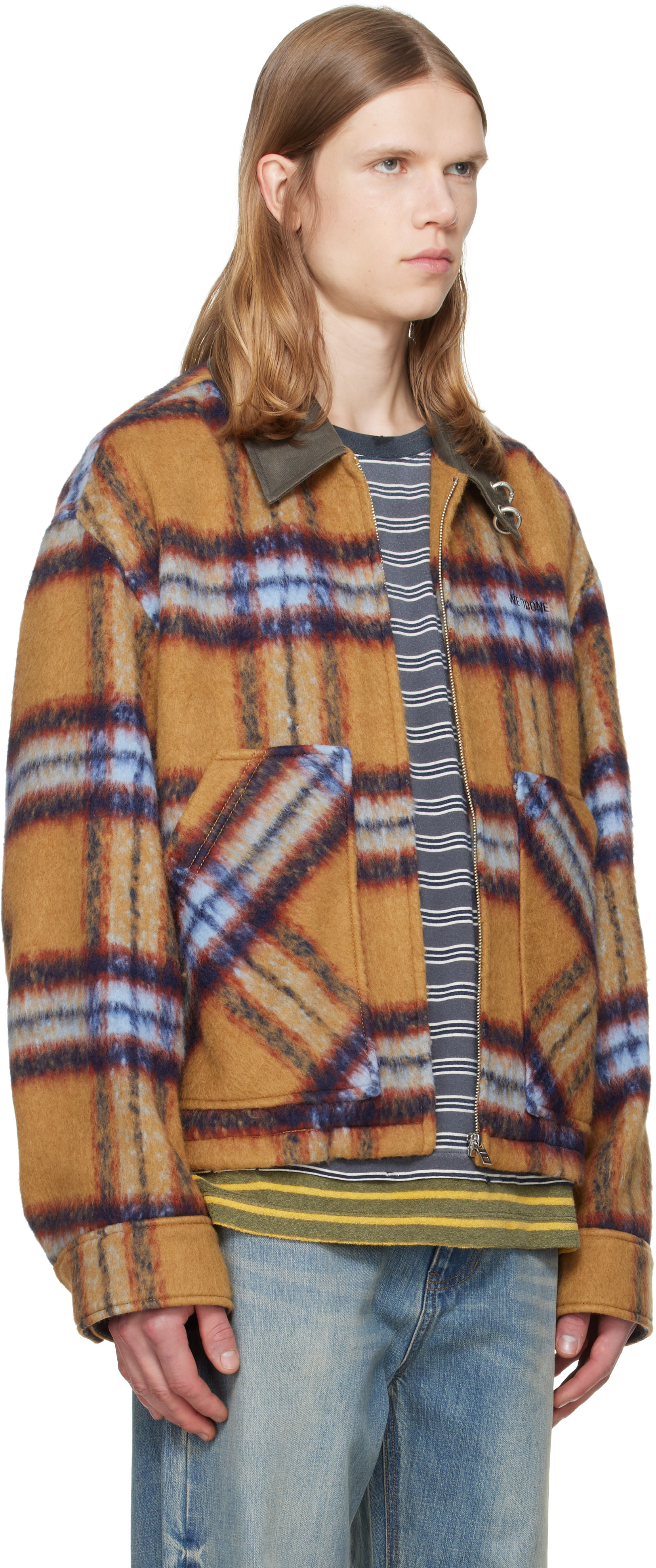 We11done - Tan Camel Check Pattern Jacket