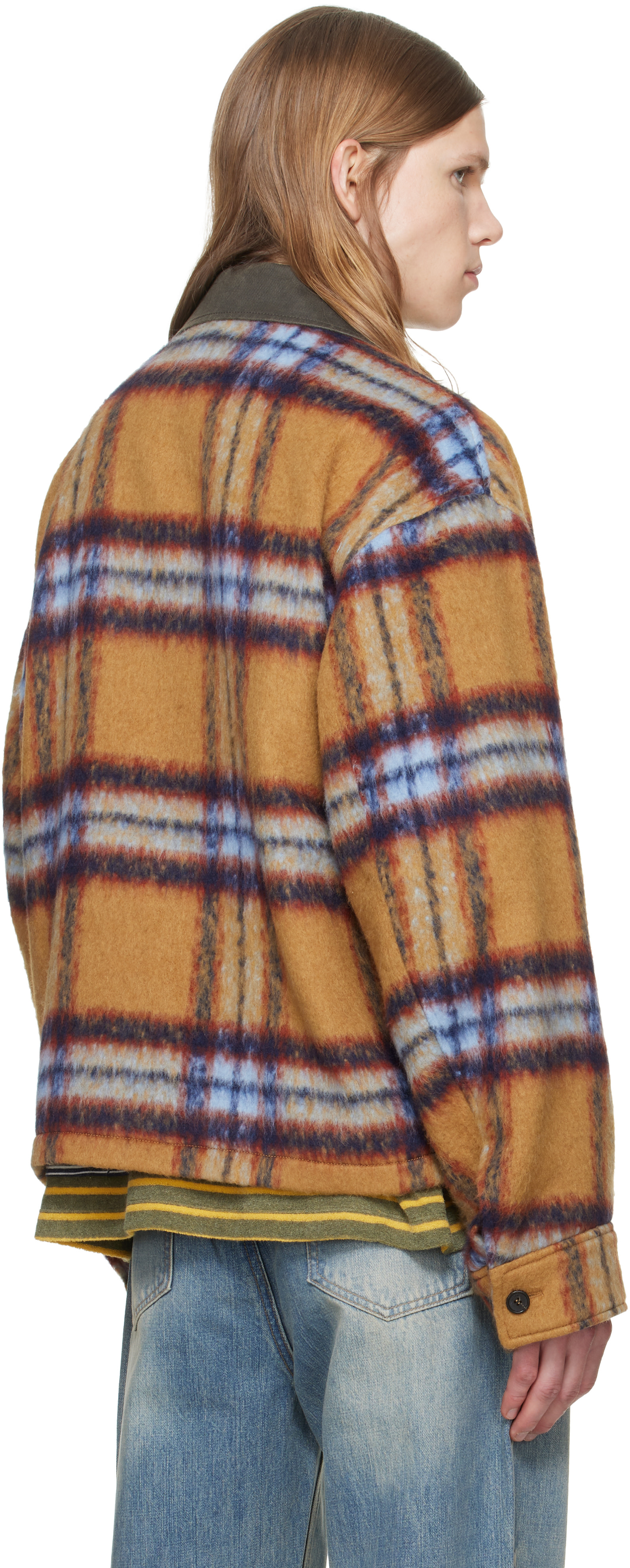 We11done - Tan Camel Check Pattern Jacket