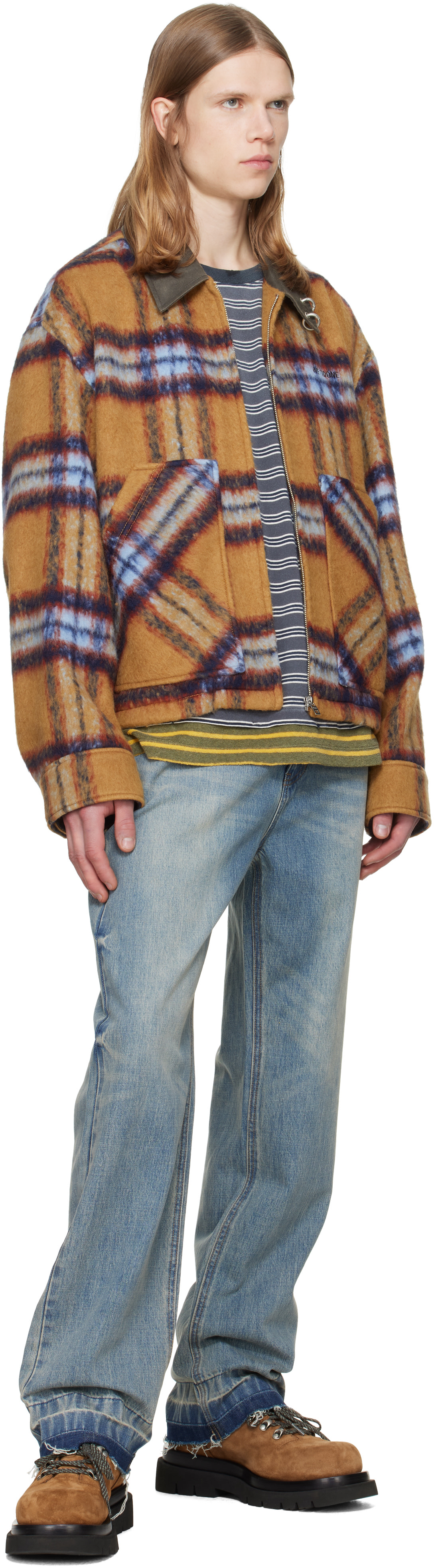 We11done - Tan Camel Check Pattern Jacket