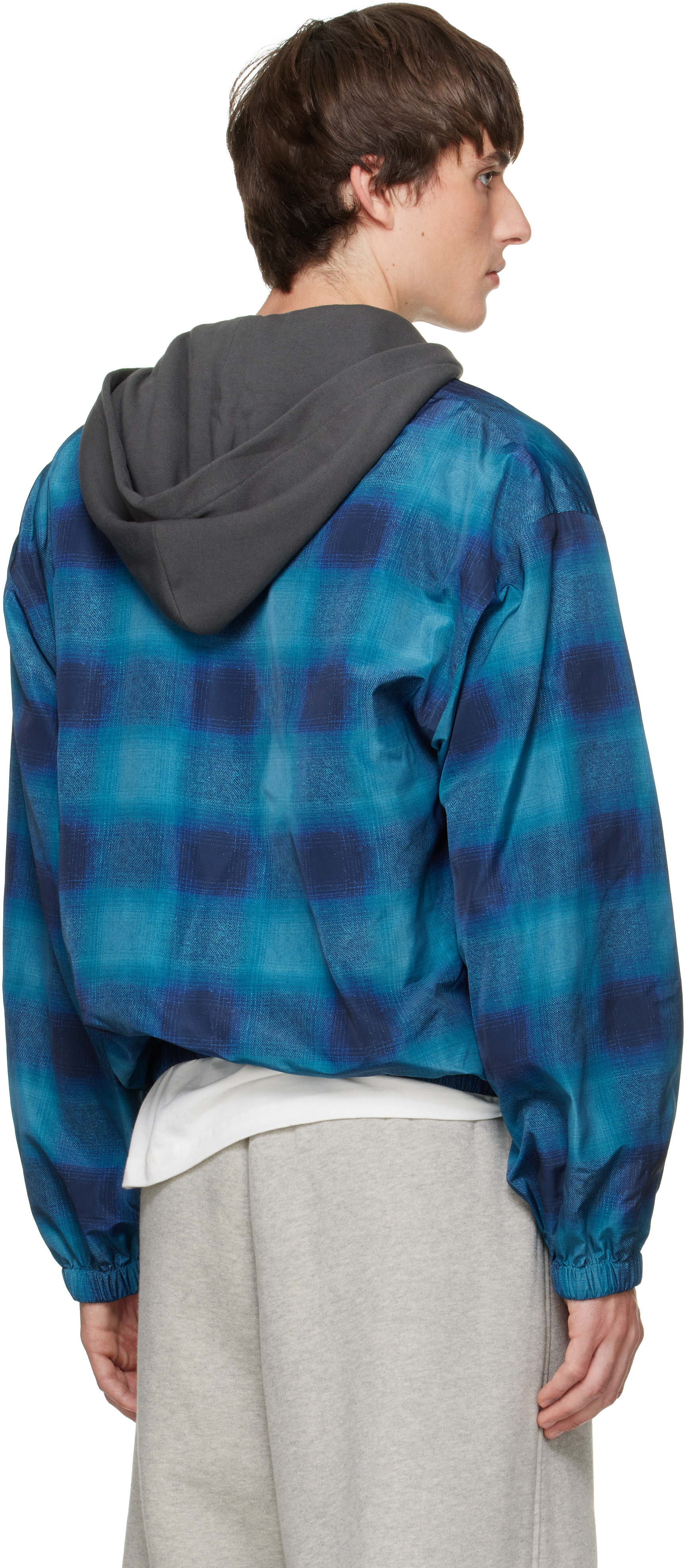We11done - Blue Check Coach Jacket