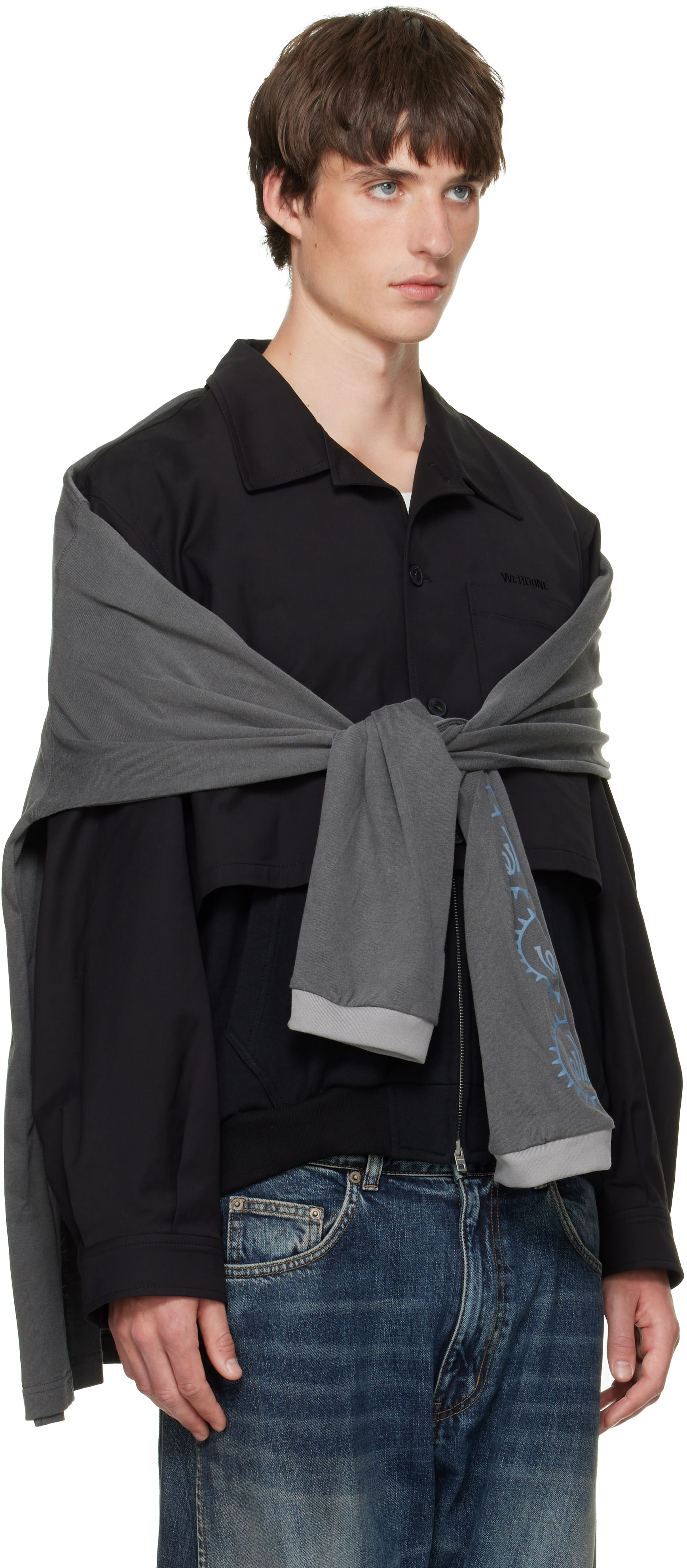We11done - Black Layered Blouson Jacket