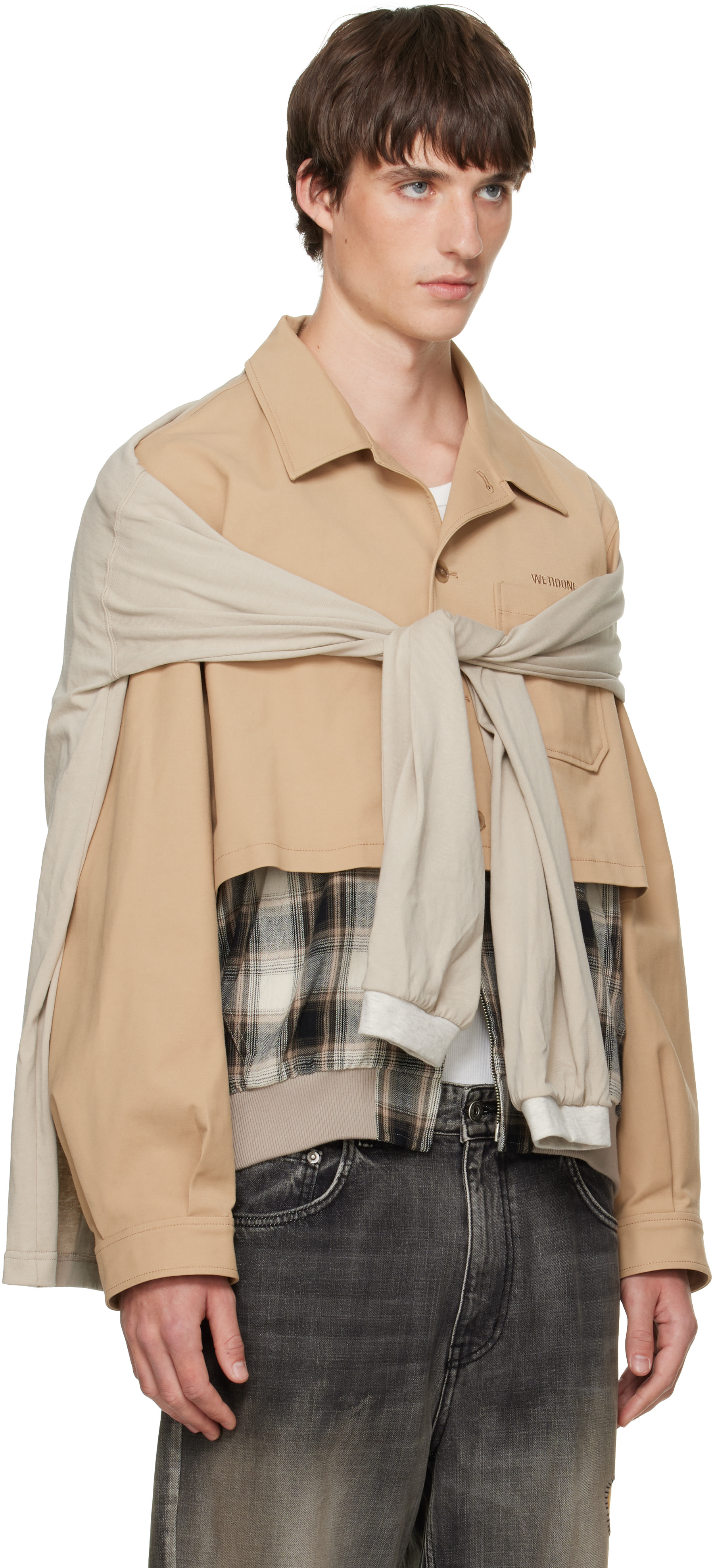 We11done - Beige Layered Blouson Jacket