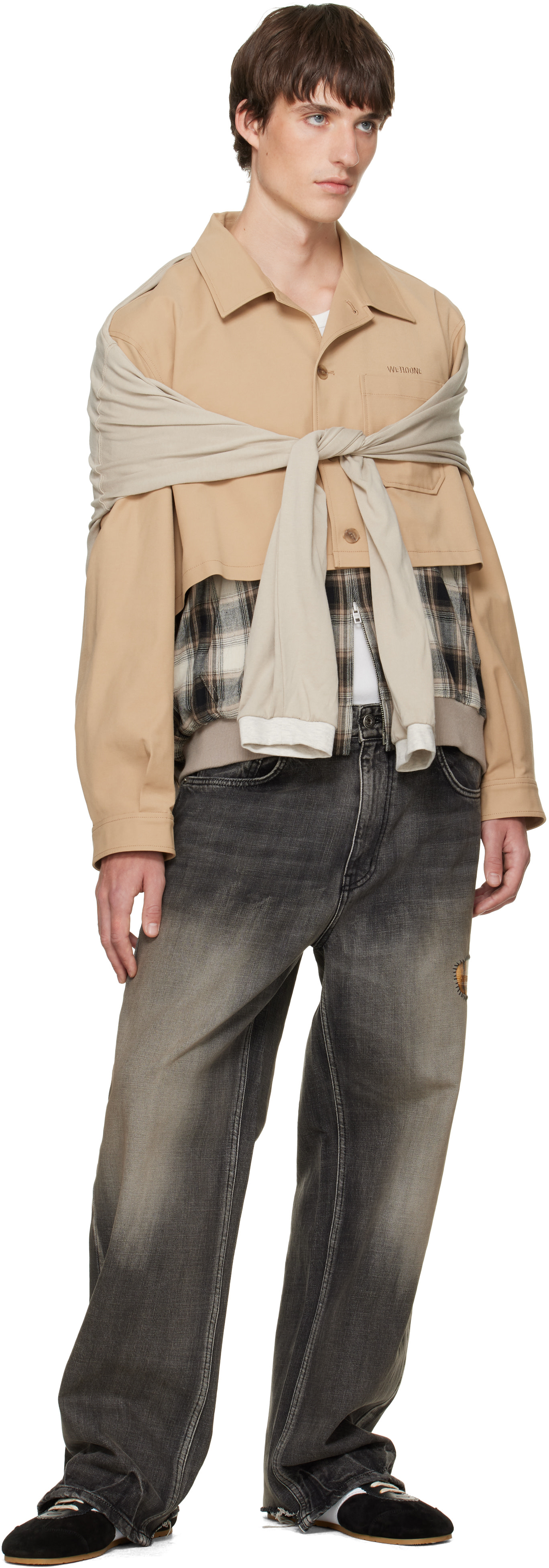 We11done - Beige Layered Blouson Jacket