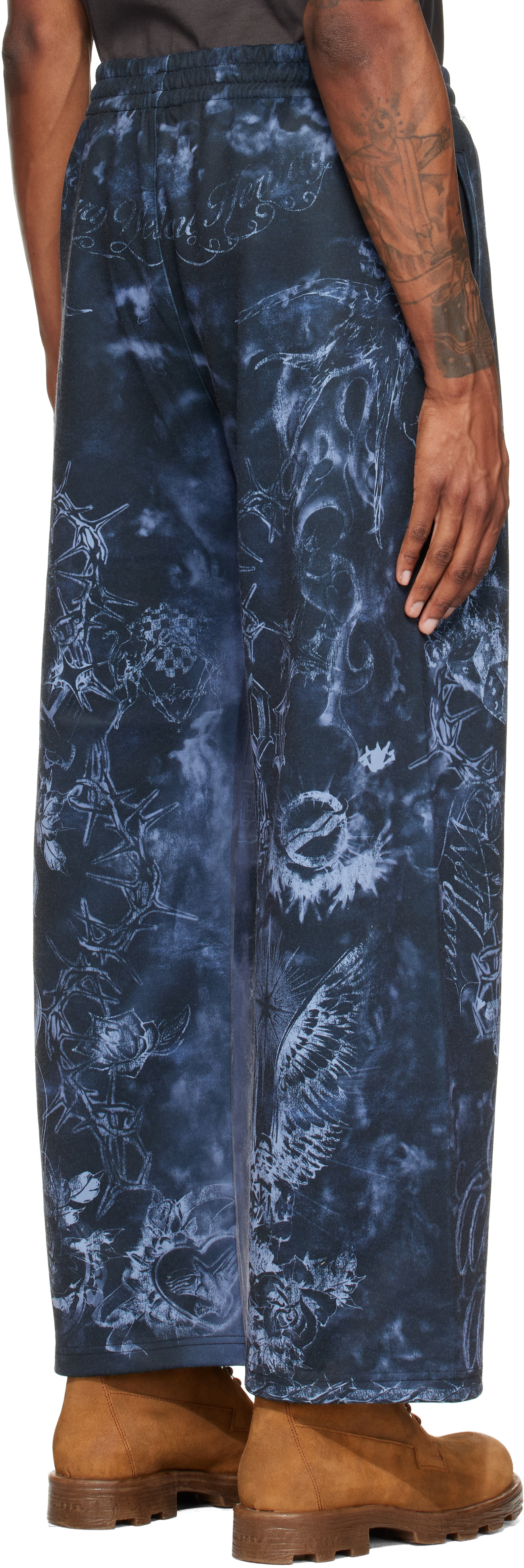 We11done - Gray Tattoo Printed Sweatpants