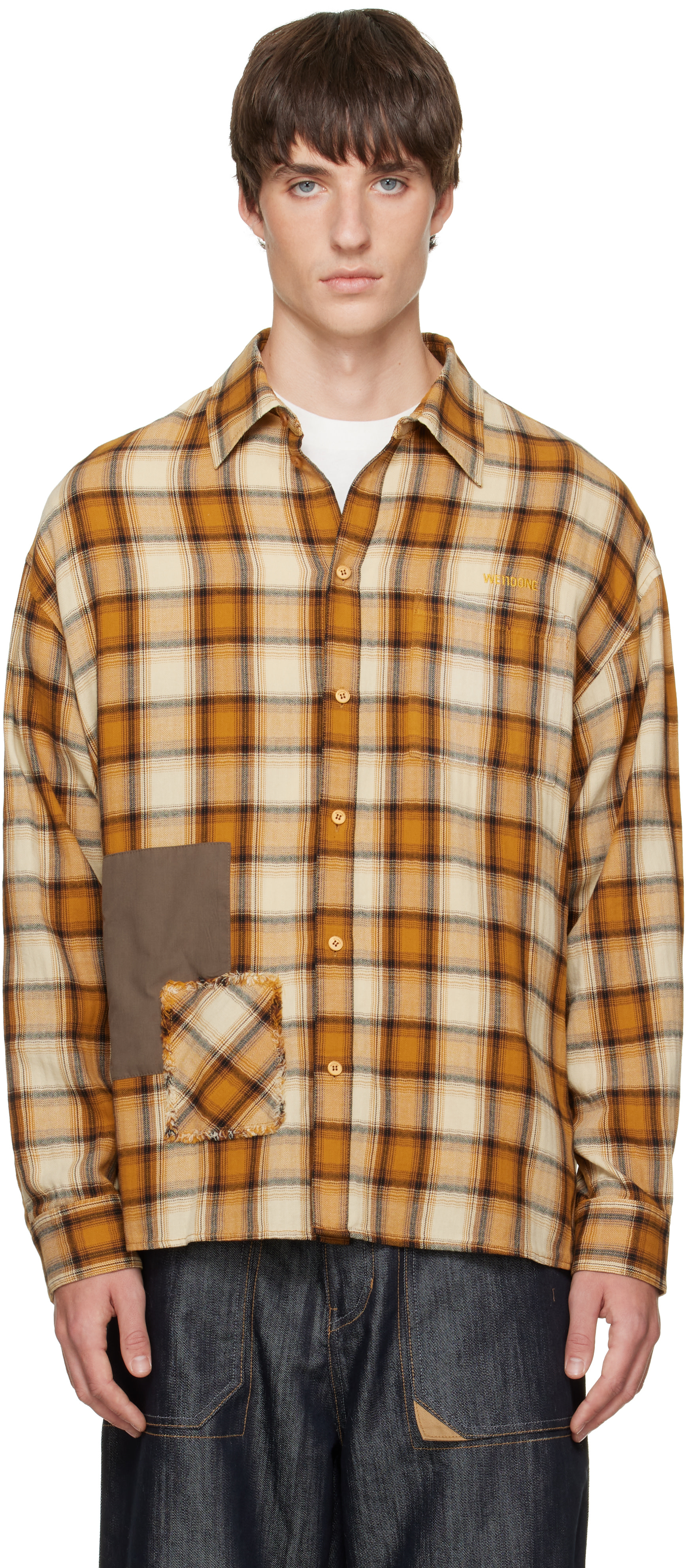 We11done - Yellow Repaired Checked Shirt