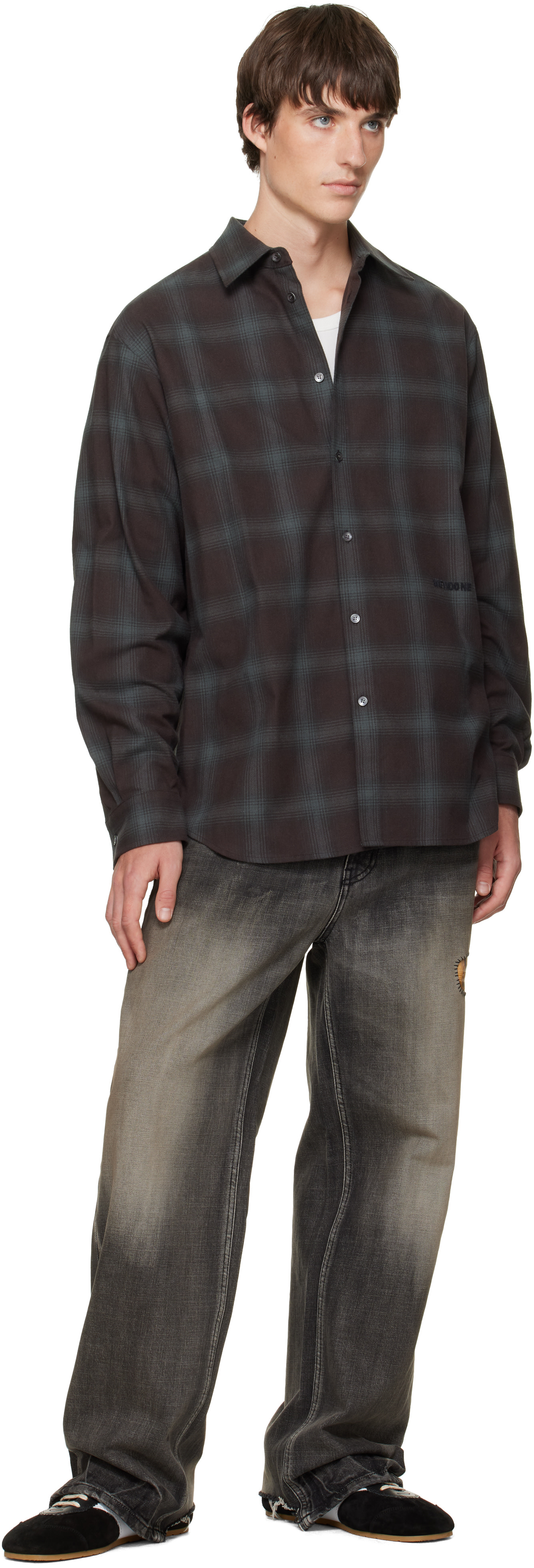 We11done - Brown Check Flannel Shirt