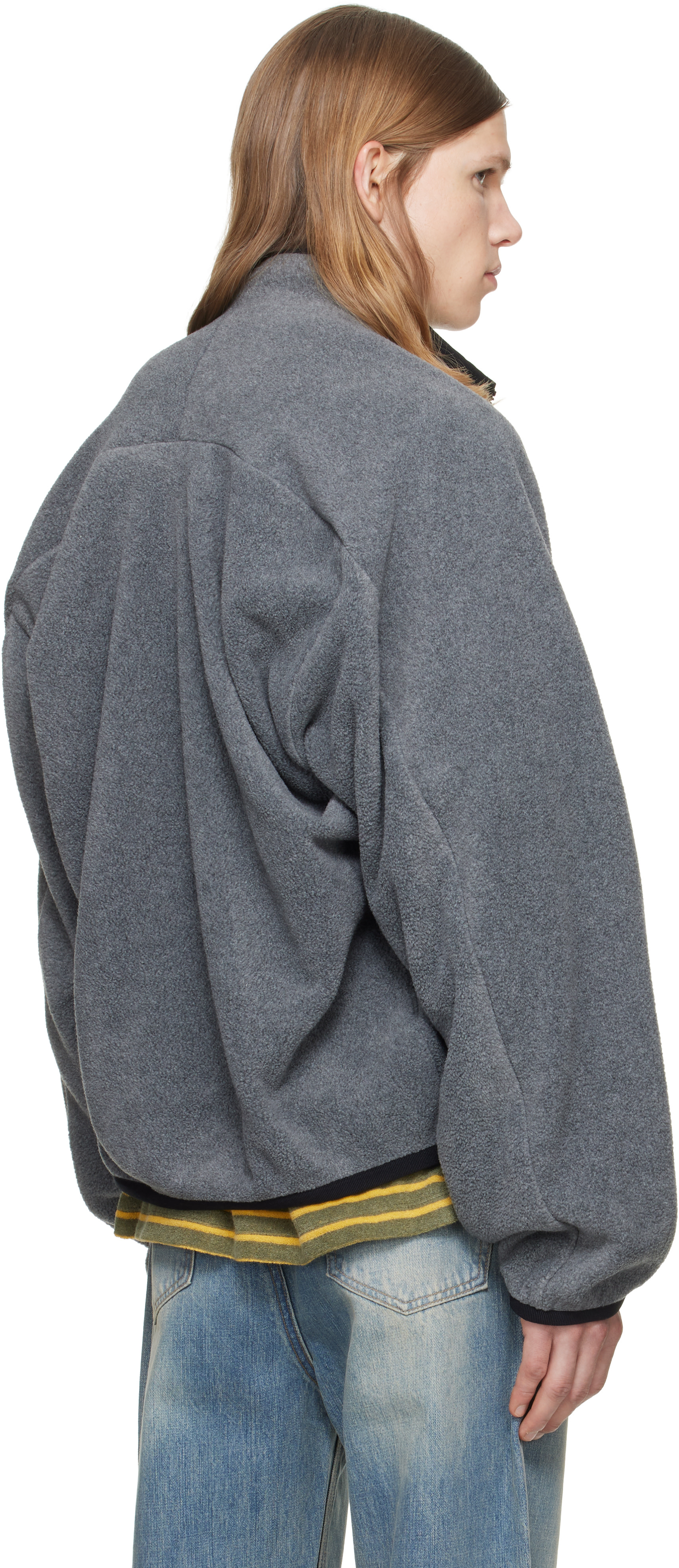 We11done - Blouson gris en molleton à glissière