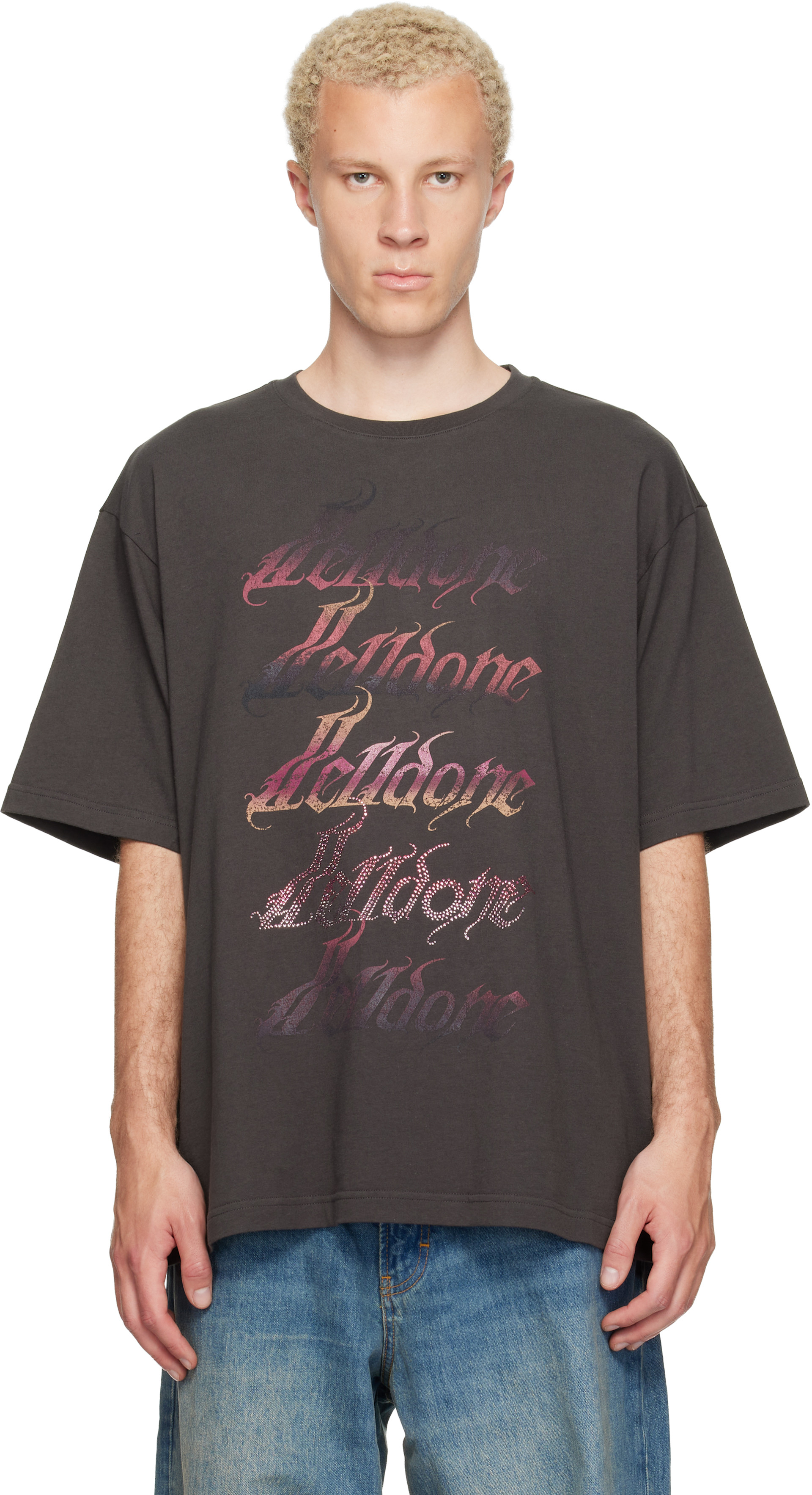 We11done - Gray Gradient Logo T-shirt