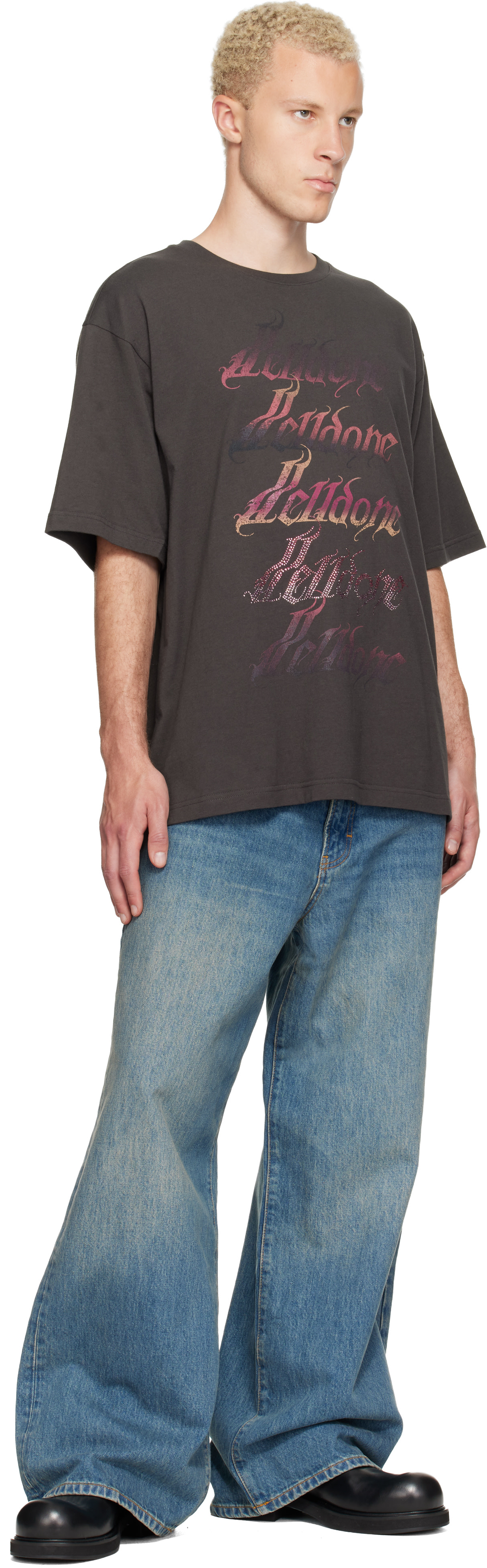 We11done - Gray Gradient Logo T-shirt