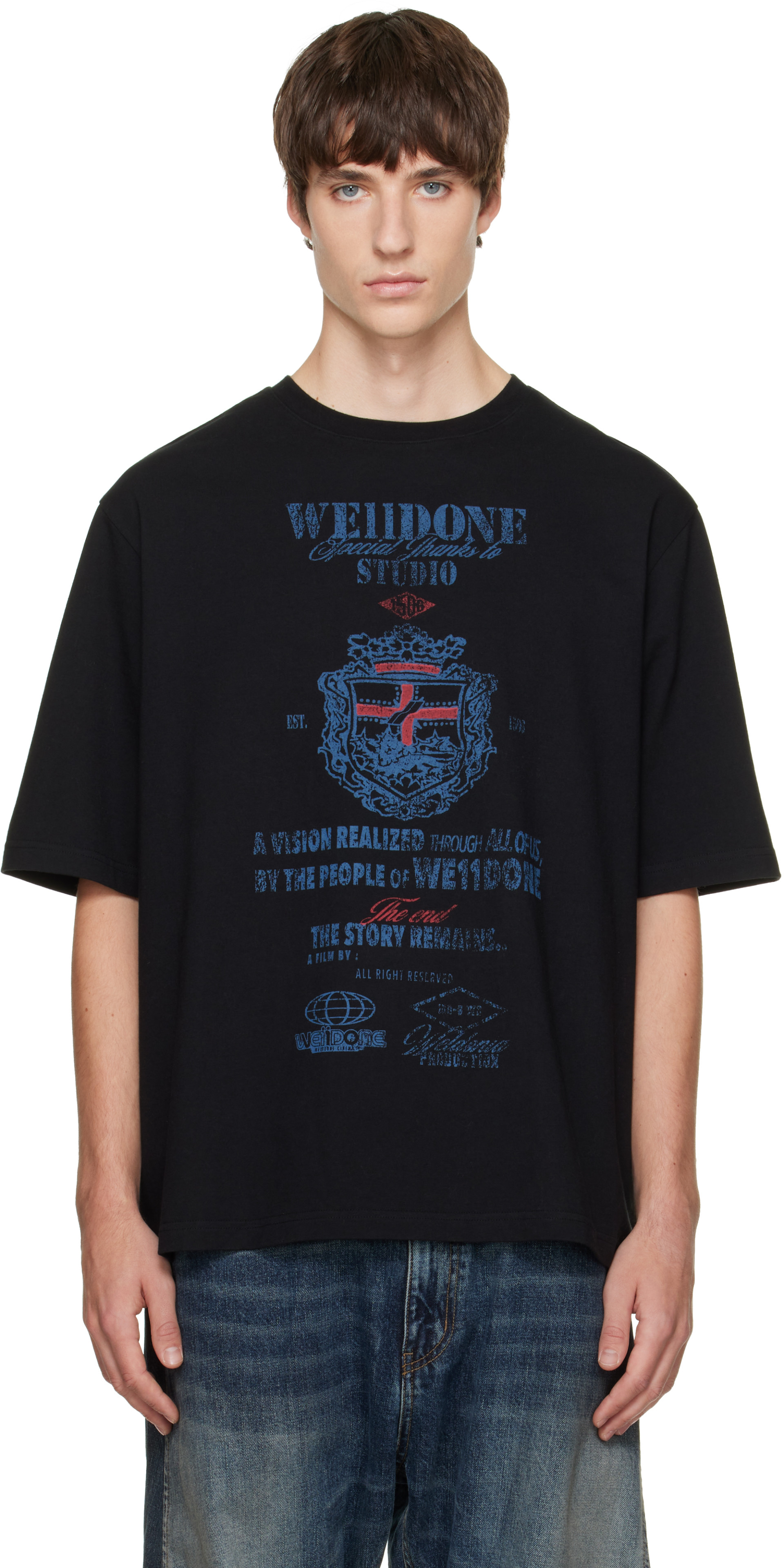 We11done - ブラック Credits グラフィックTシャツ